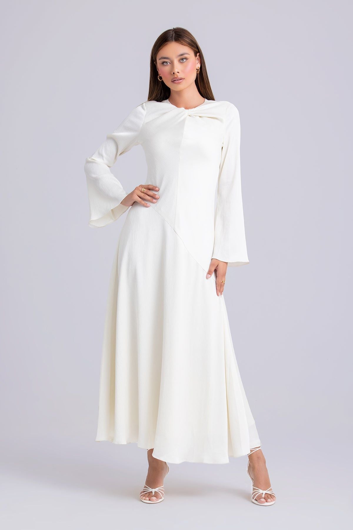 Irva Long Sleeve Maxi Dress- Ivory