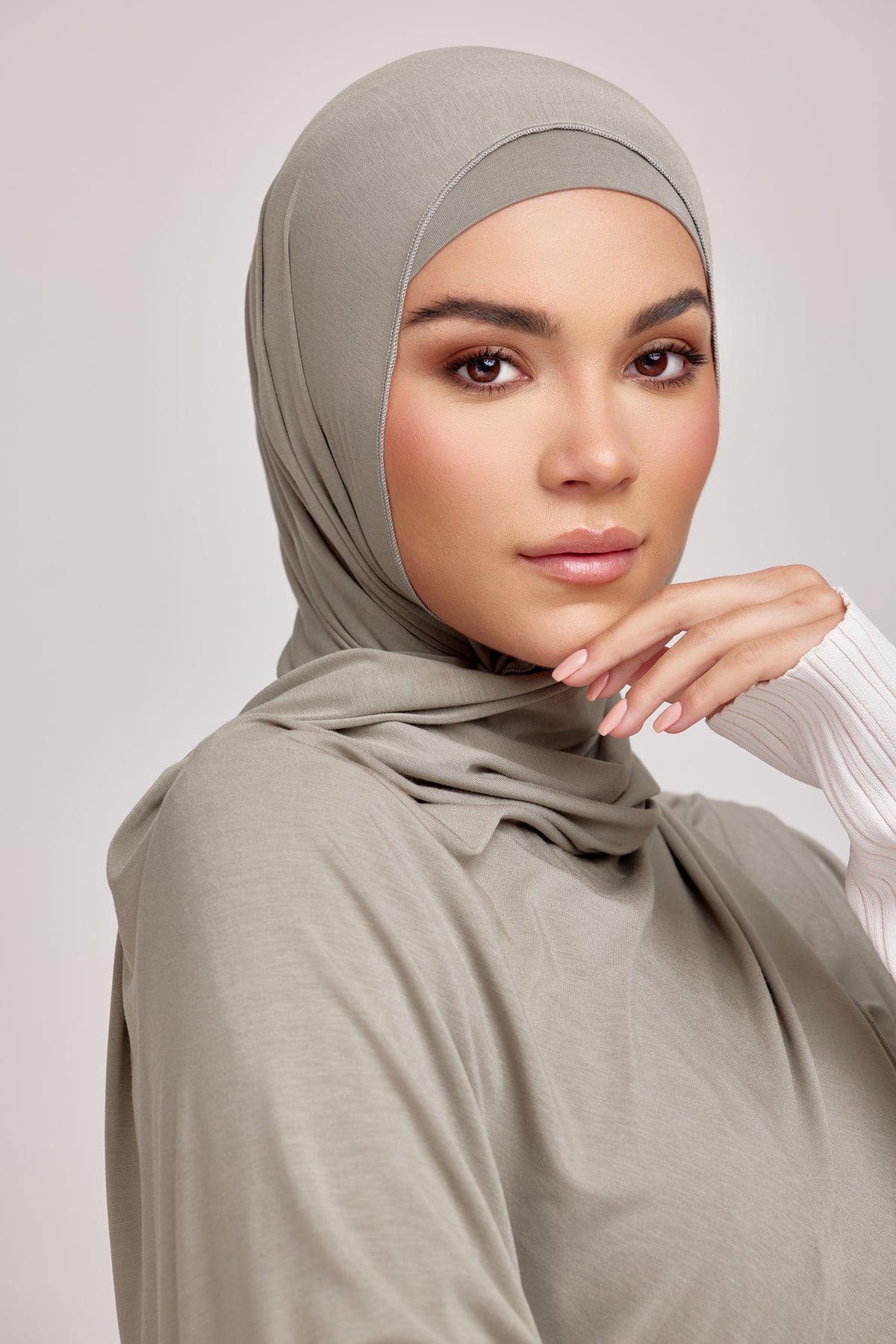 OEKO-TEX™ Bamboo Jersey Hijab Set - Moss Whisper