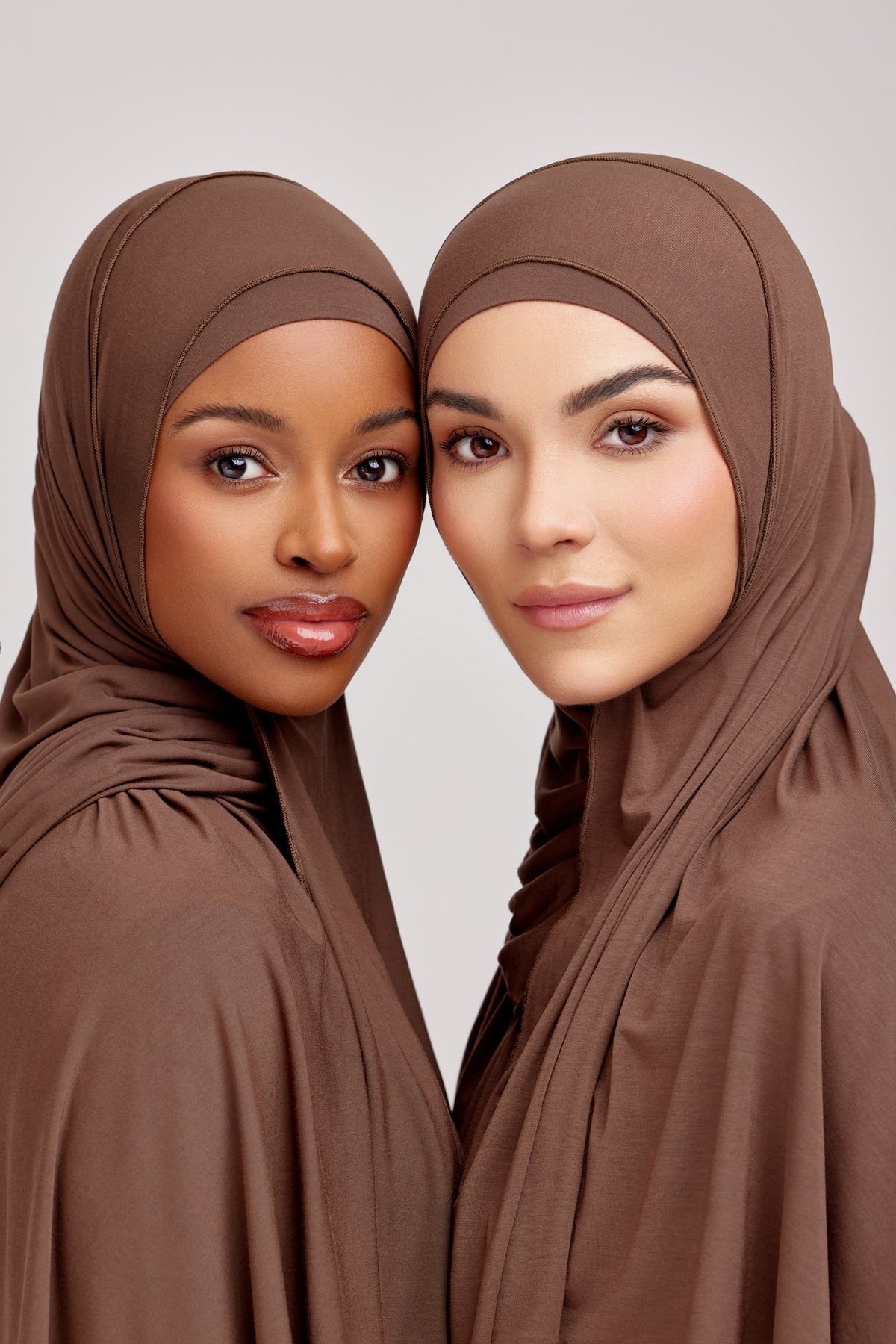 OEKO-TEX™ Bamboo Jersey Hijab Set - Bark Brown