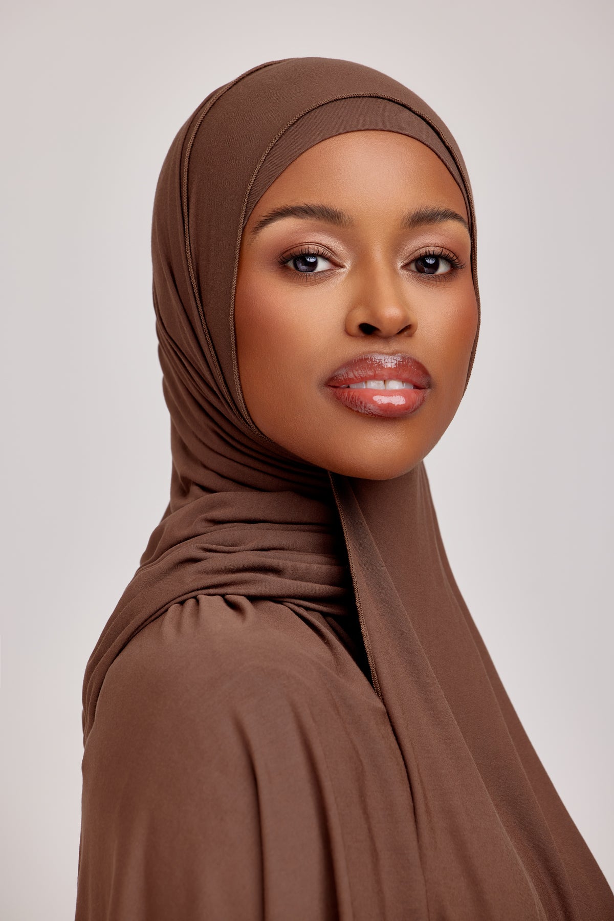 OEKO-TEX™ Bamboo Jersey Hijab Set - Bark Brown