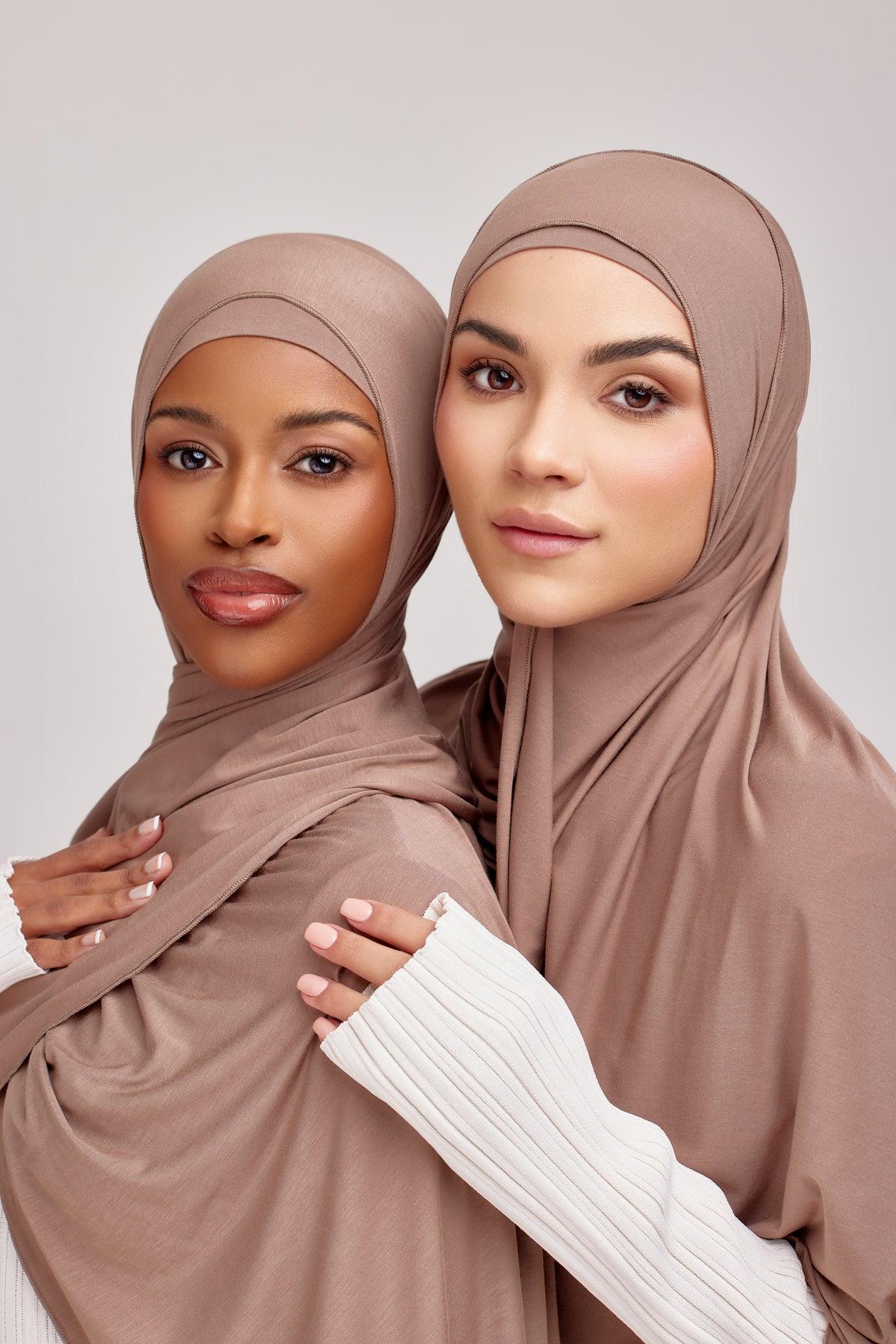 NWOT 6 SET GIRLS TWO PIECE JERSEY HIJAB ASSORTED Matching Hijab Set - Denim Blue | FARES main image 3