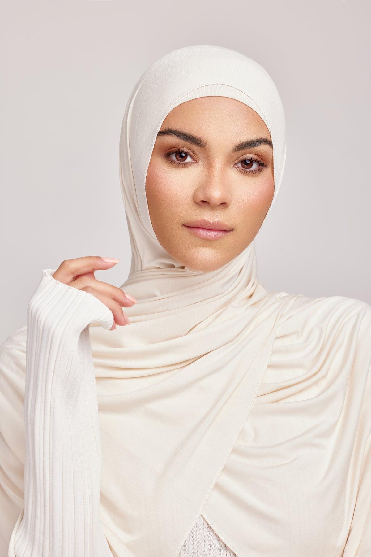 OEKO-TEX™ Bamboo Jersey Hijab Set - Creamy Ivory