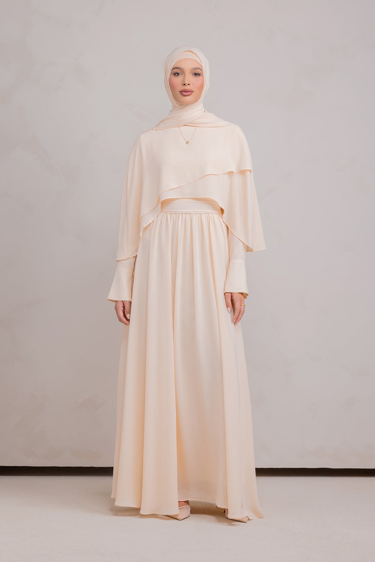 Fayruz Cape Maxi Dress - Noor Sand