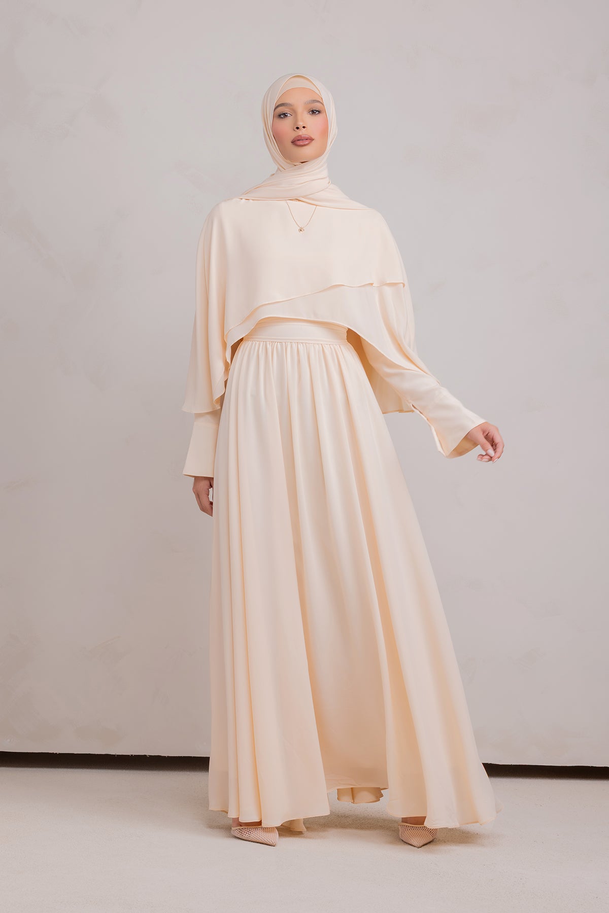 Fayruz Cape Maxi Dress - Noor Sand