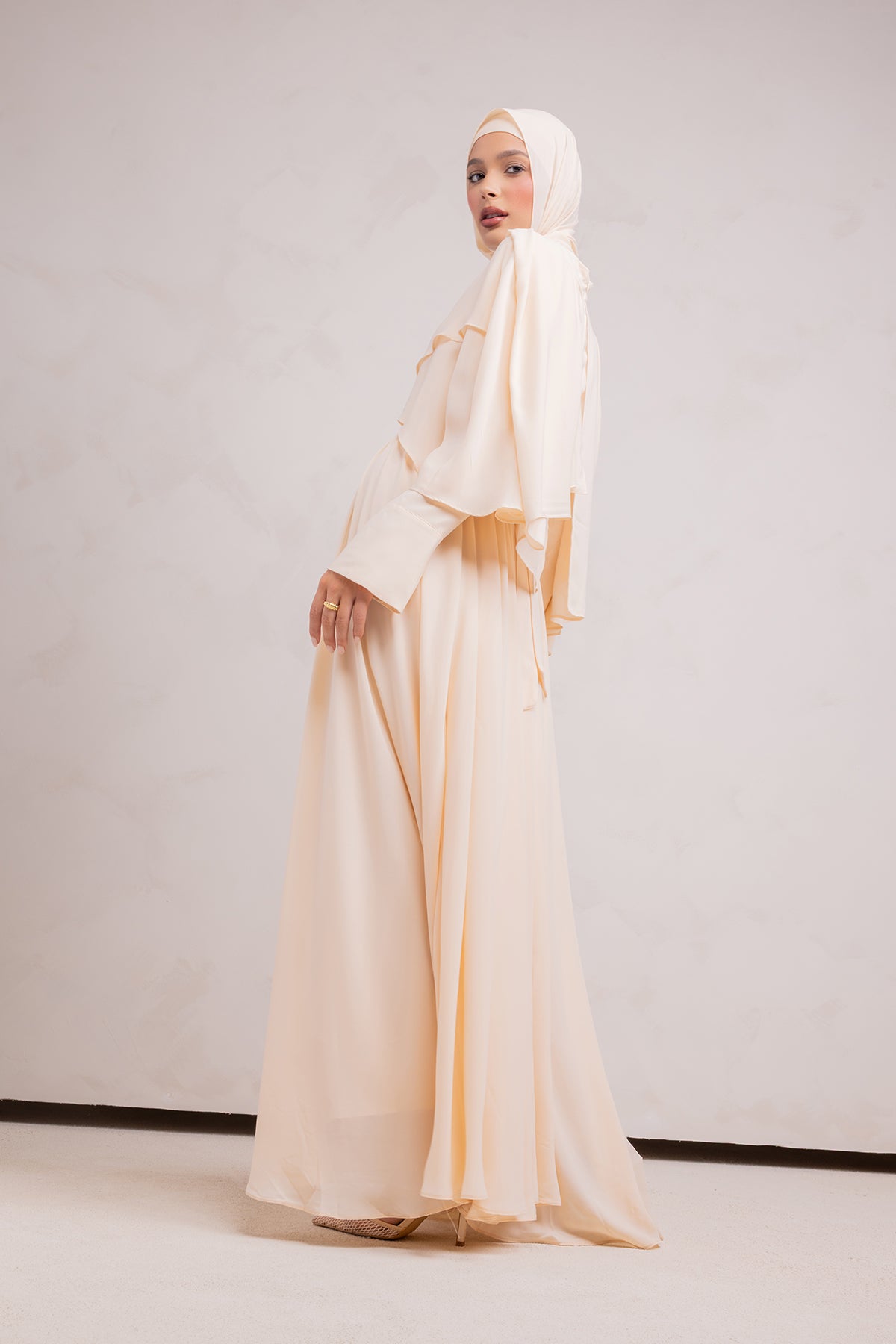 Fayruz Cape Maxi Dress - Noor Sand