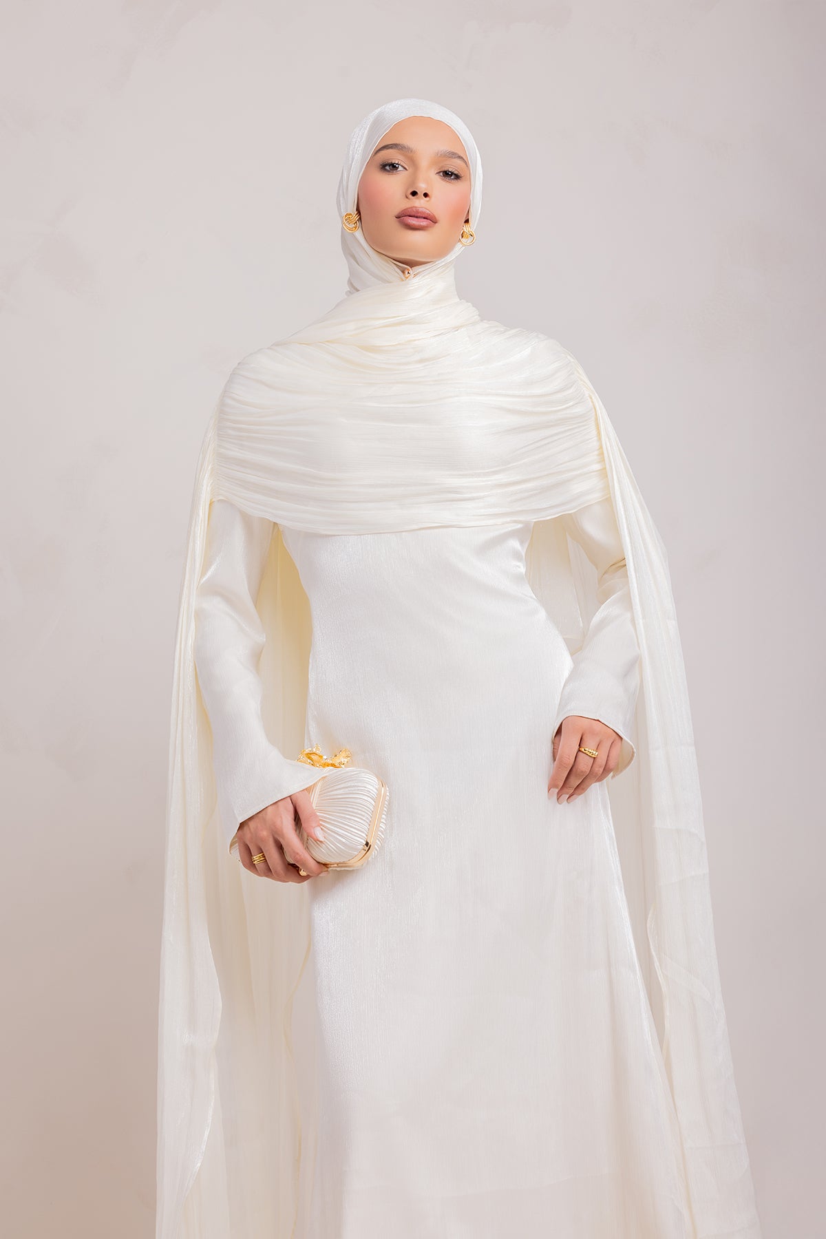Muna Cape Gown - Ivory