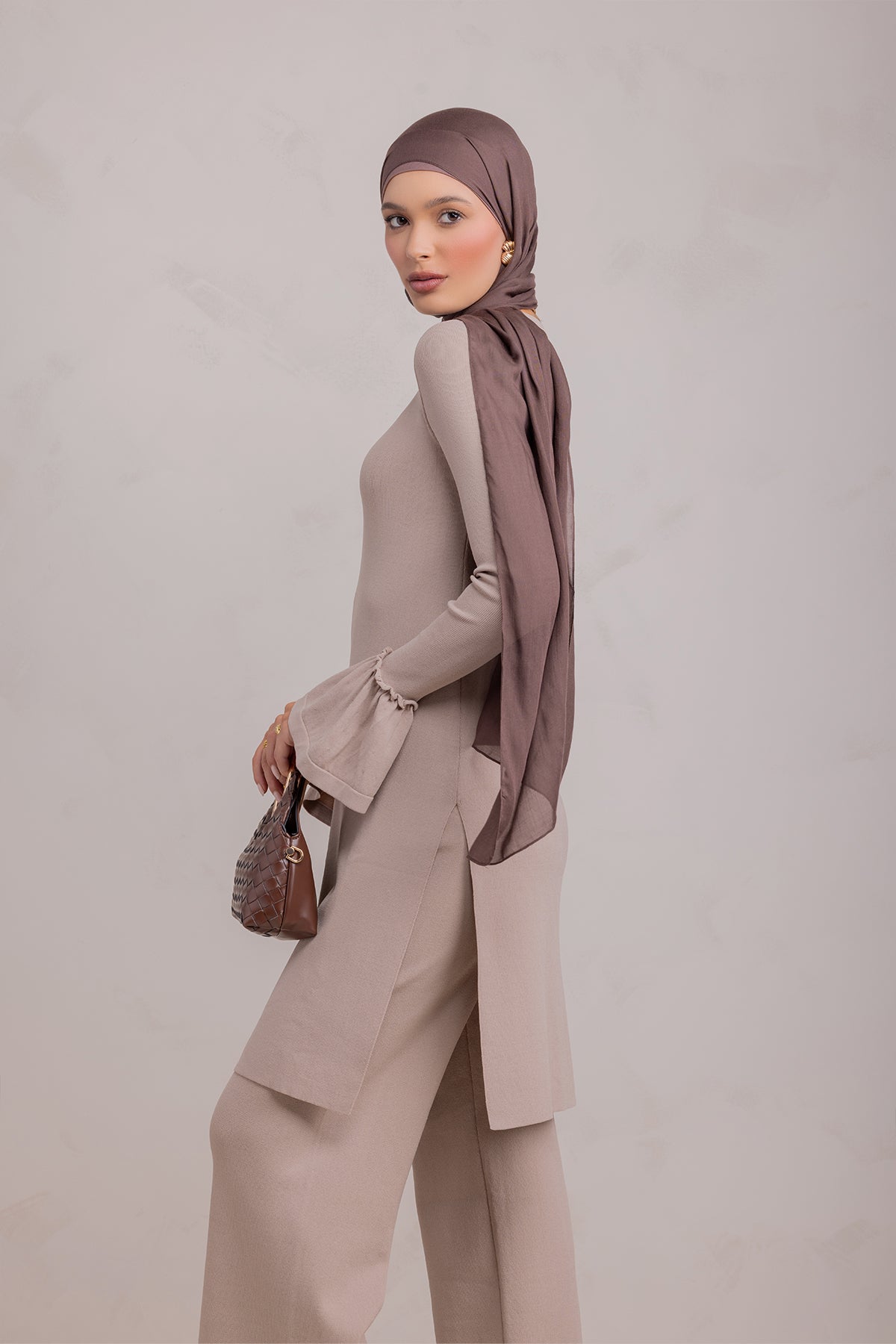 Yusra Knit Tunic- Taupe