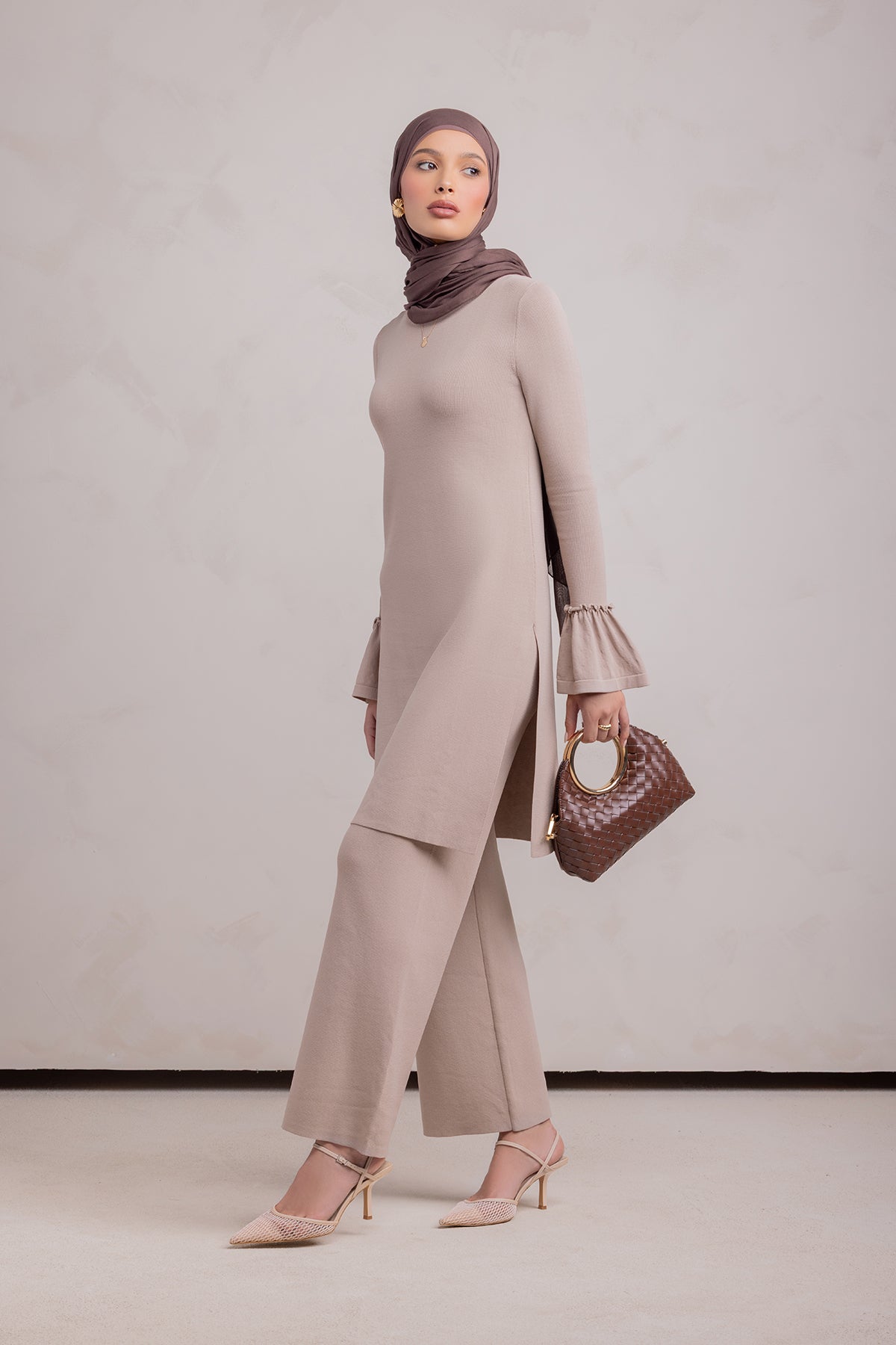 Yusra Knit Tunic- Taupe