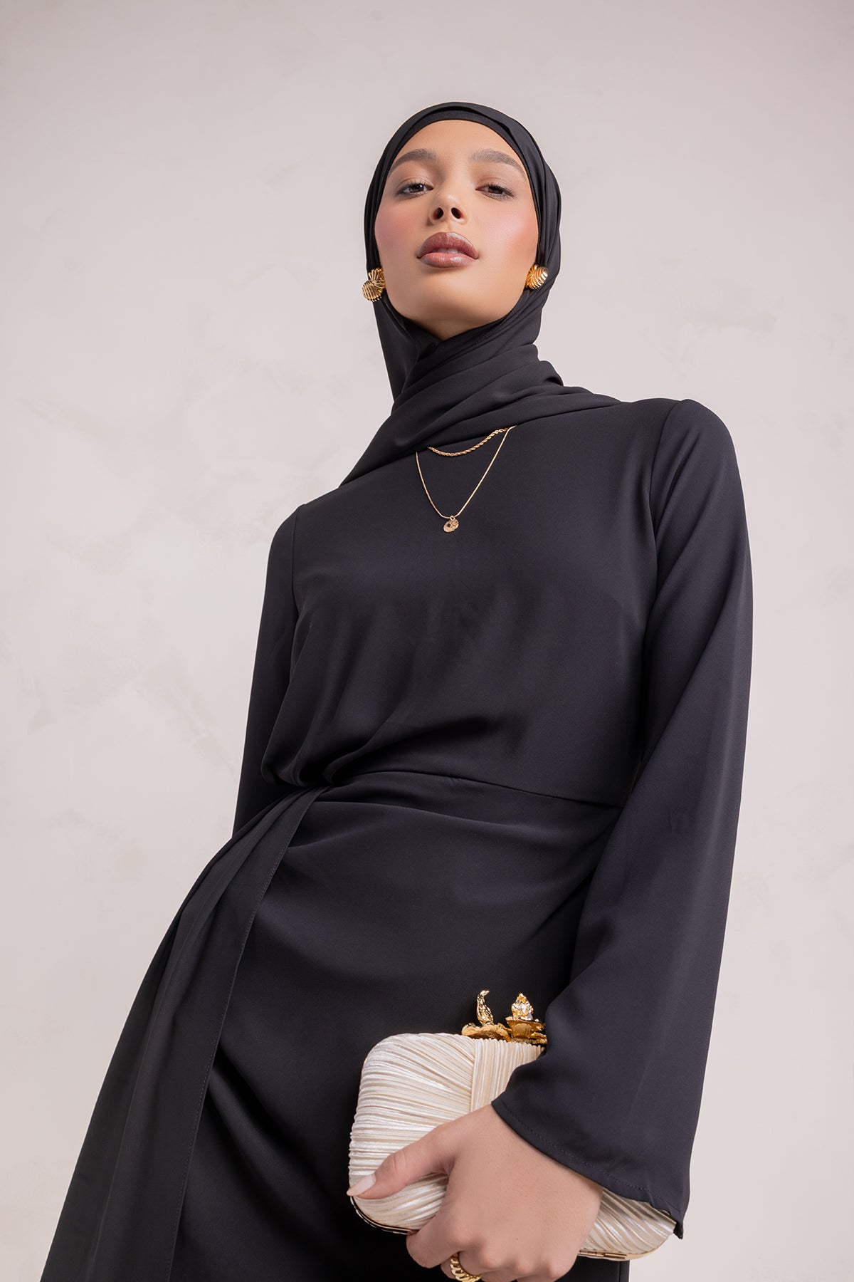 Nada Asymmetrical Tunic & Pant Set - Black