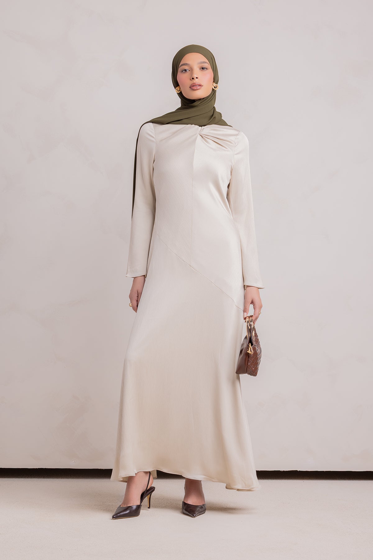 Irva Long Sleeve Maxi Dress-Sandstone