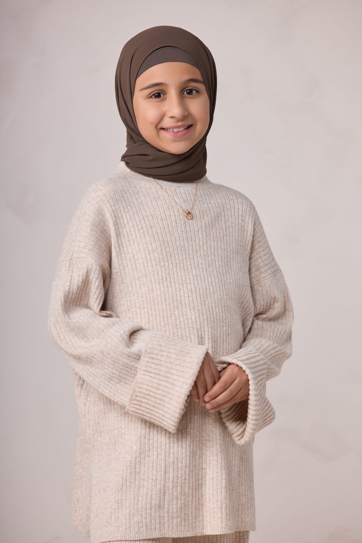 Deniz Kids Knit Matching Set - Almond