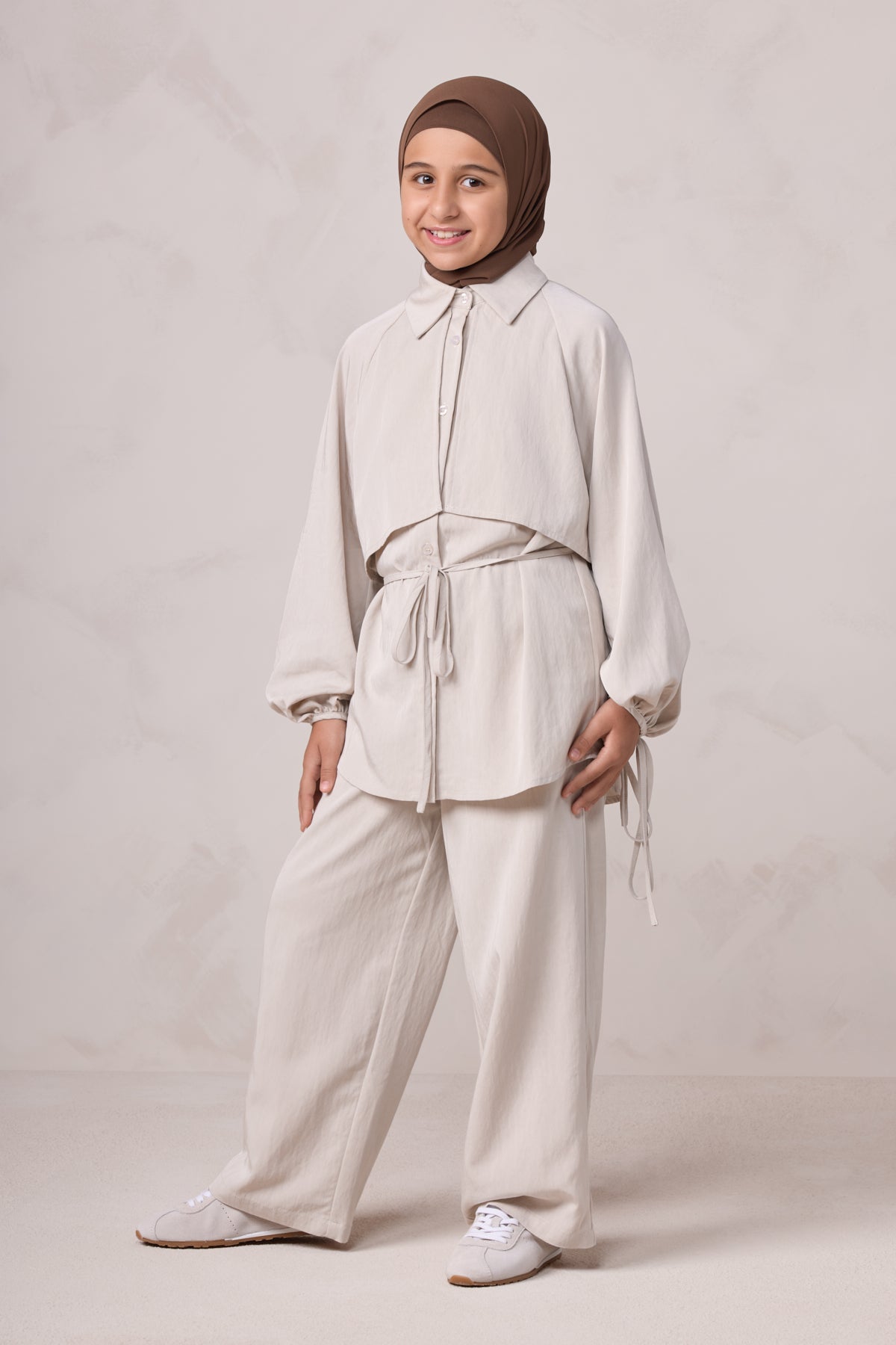 Aylin Kids Tunic & Pant Set - Latte