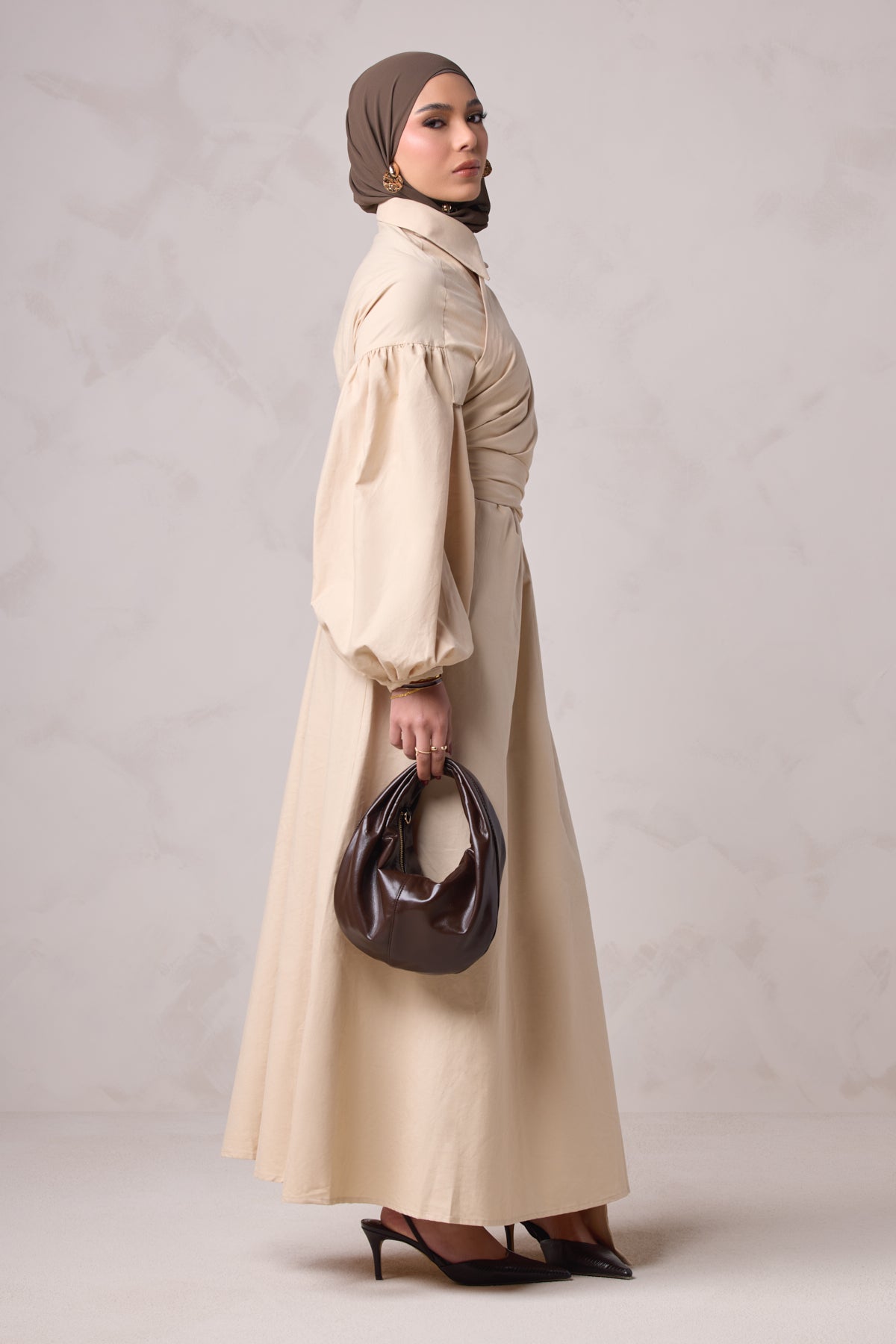 Rahma Tie Wrap Dress - Sand