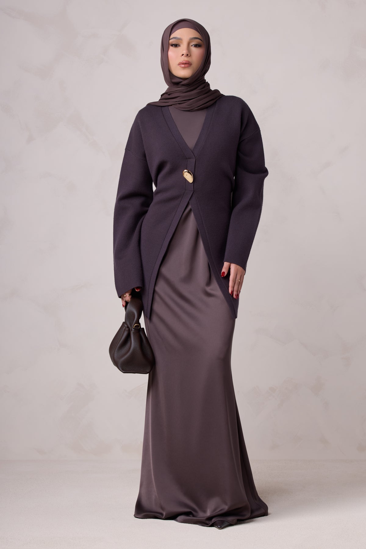 Isabella Matching Knit Satin Set