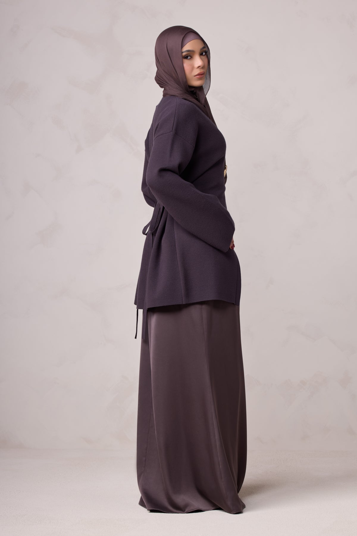 Isabella Matching Knit Satin Set