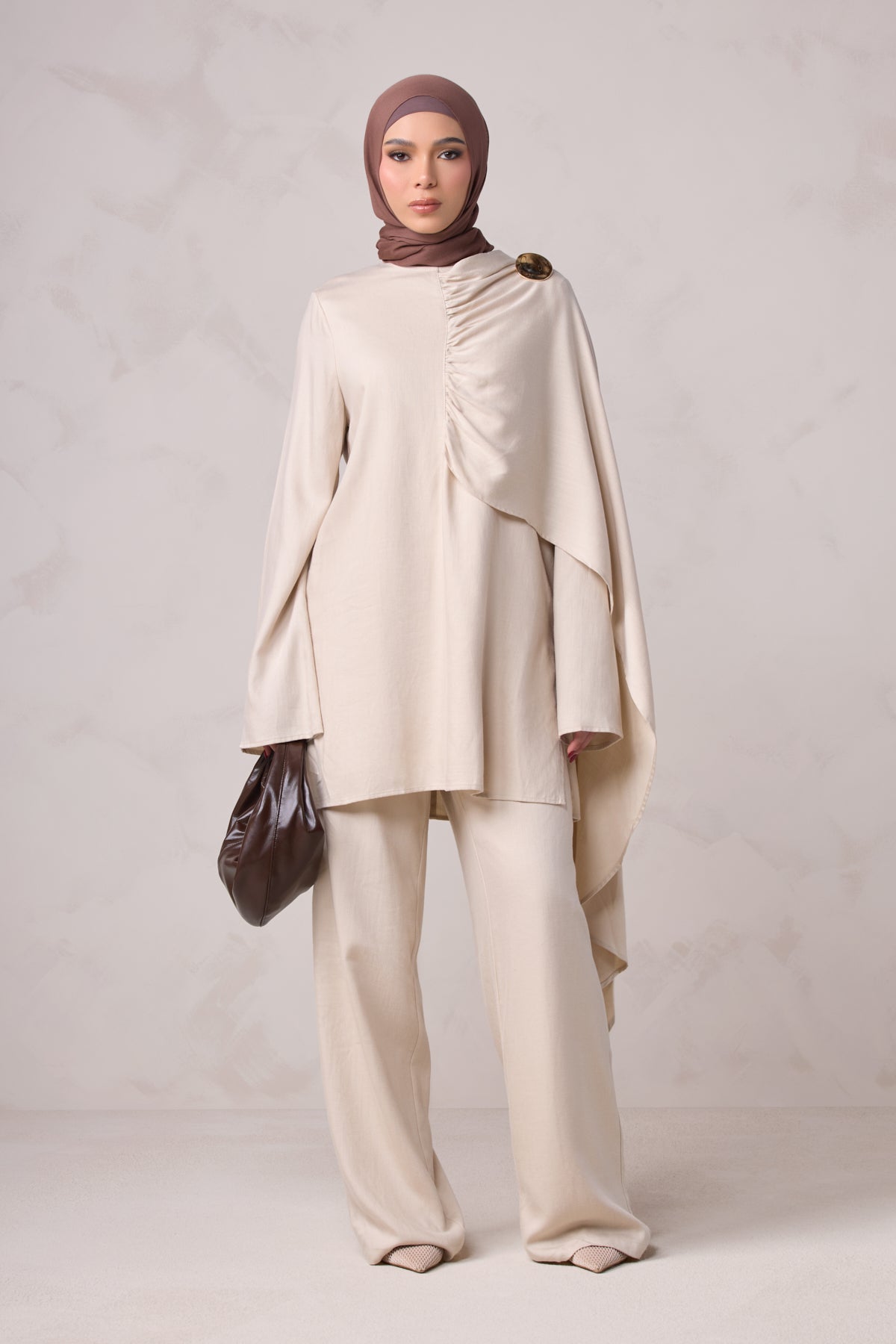 Lauren Cape Tunic - Taupe