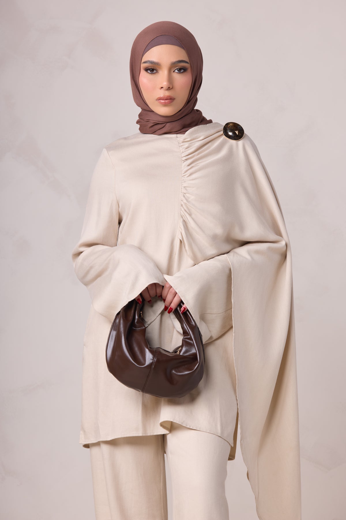 Lauren Cape Tunic - Taupe