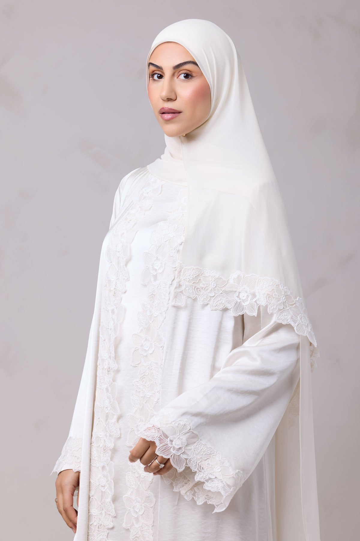 Amani Lace Trim Abaya & Hijab Set