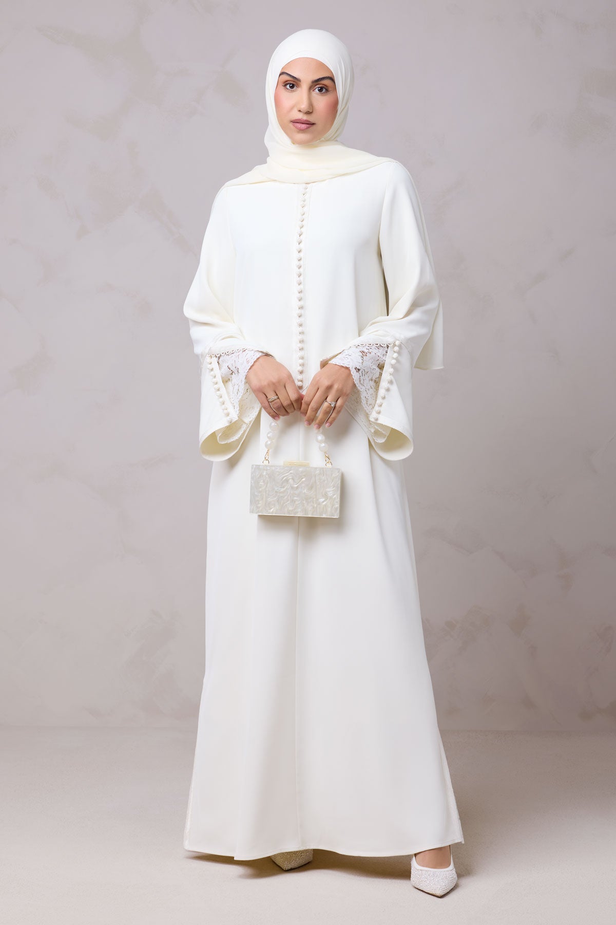 Layali Lace Embroidered Abaya & Hijab Set