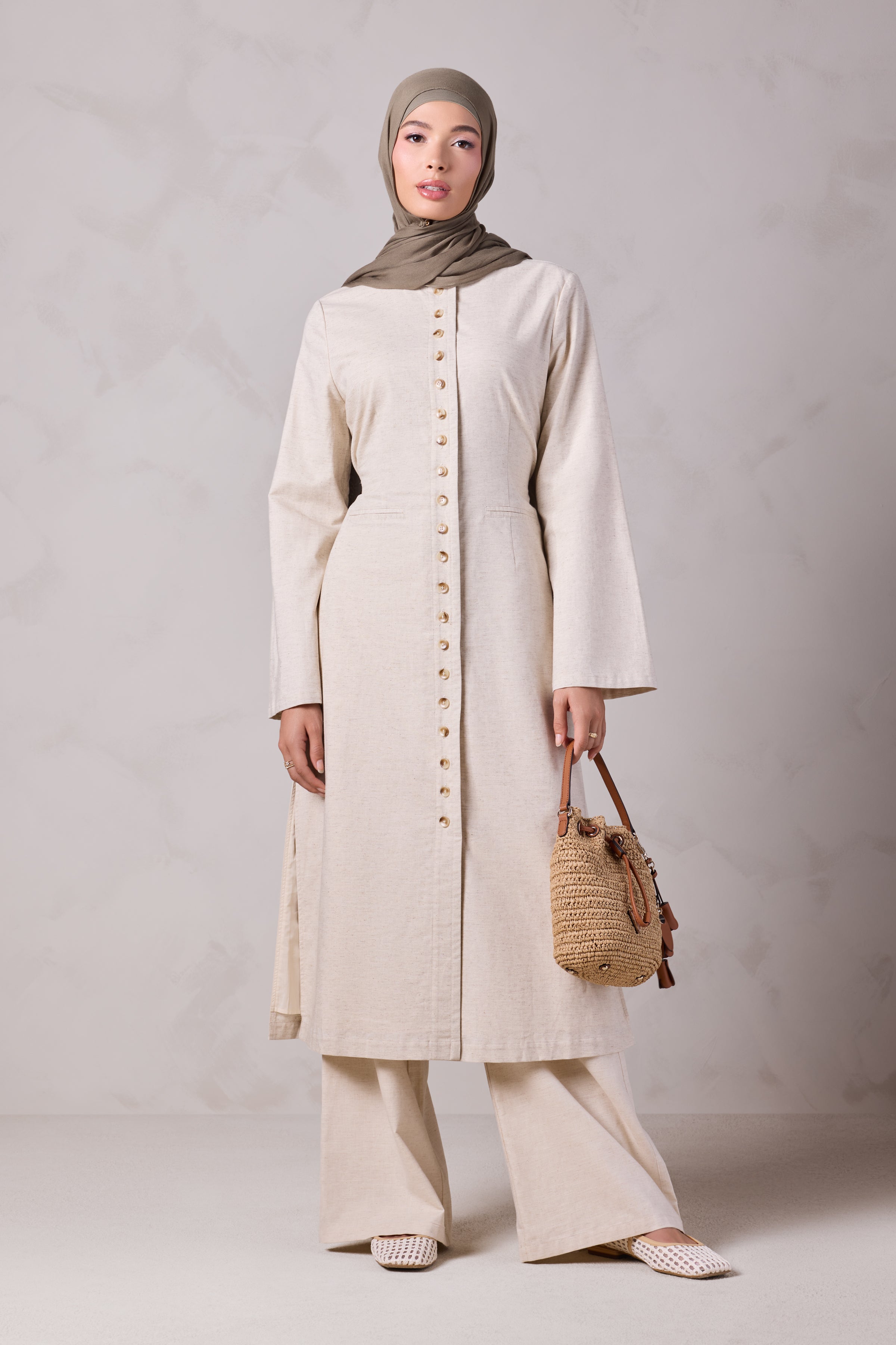 Tasneem Linen Top and Pant Set - Raml Lubnan