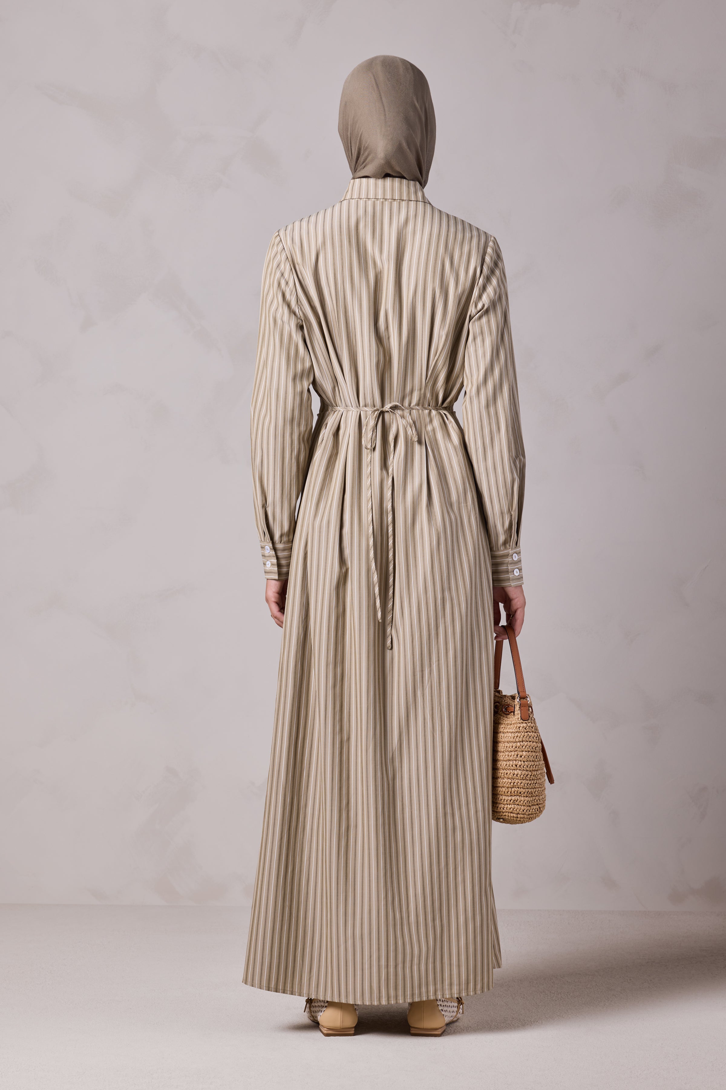 Malika Striped Cotton Everyday Dress - Beit Zaytoun