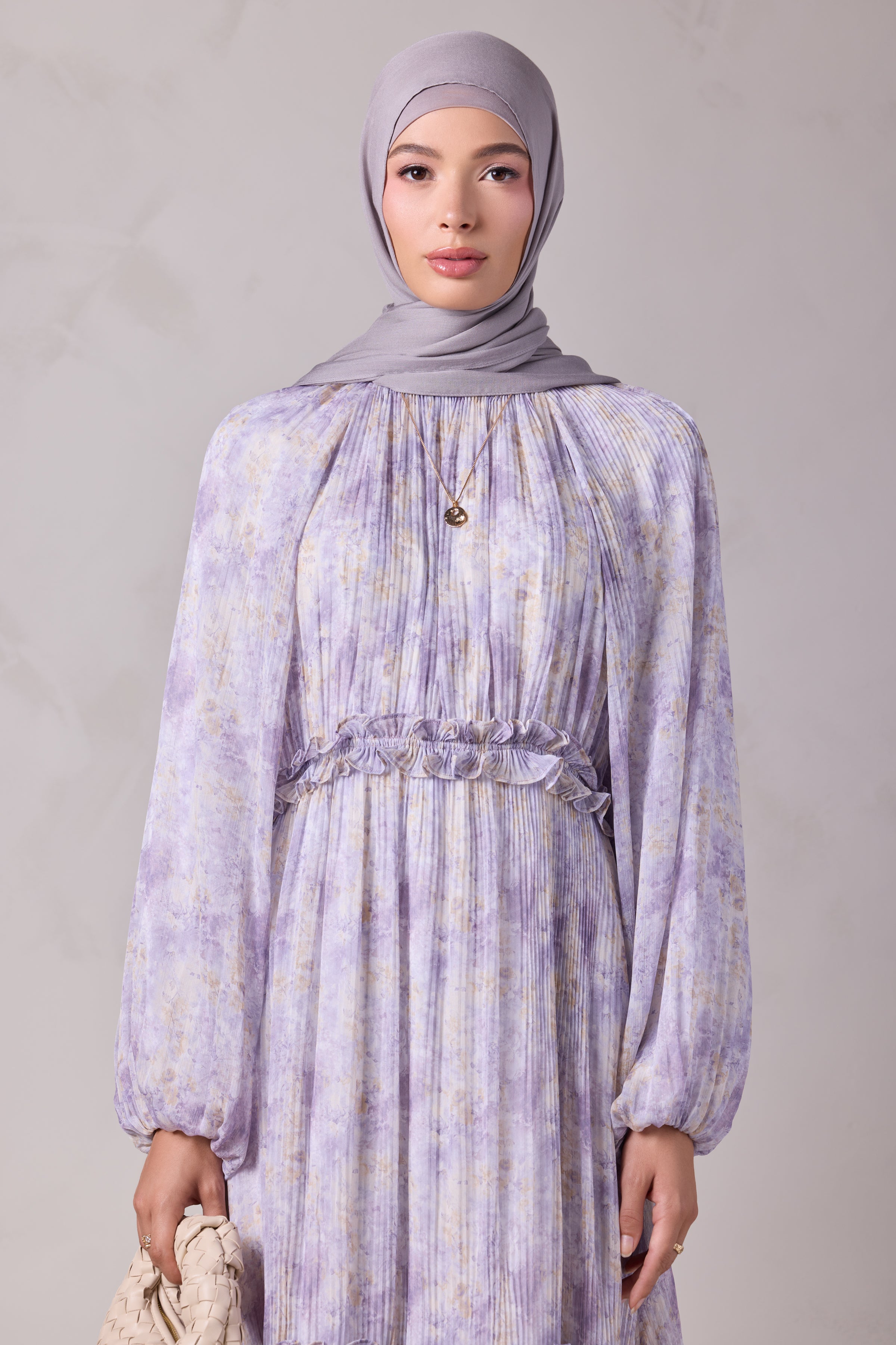 Aiza Pleated Dress - Khuzama Mist