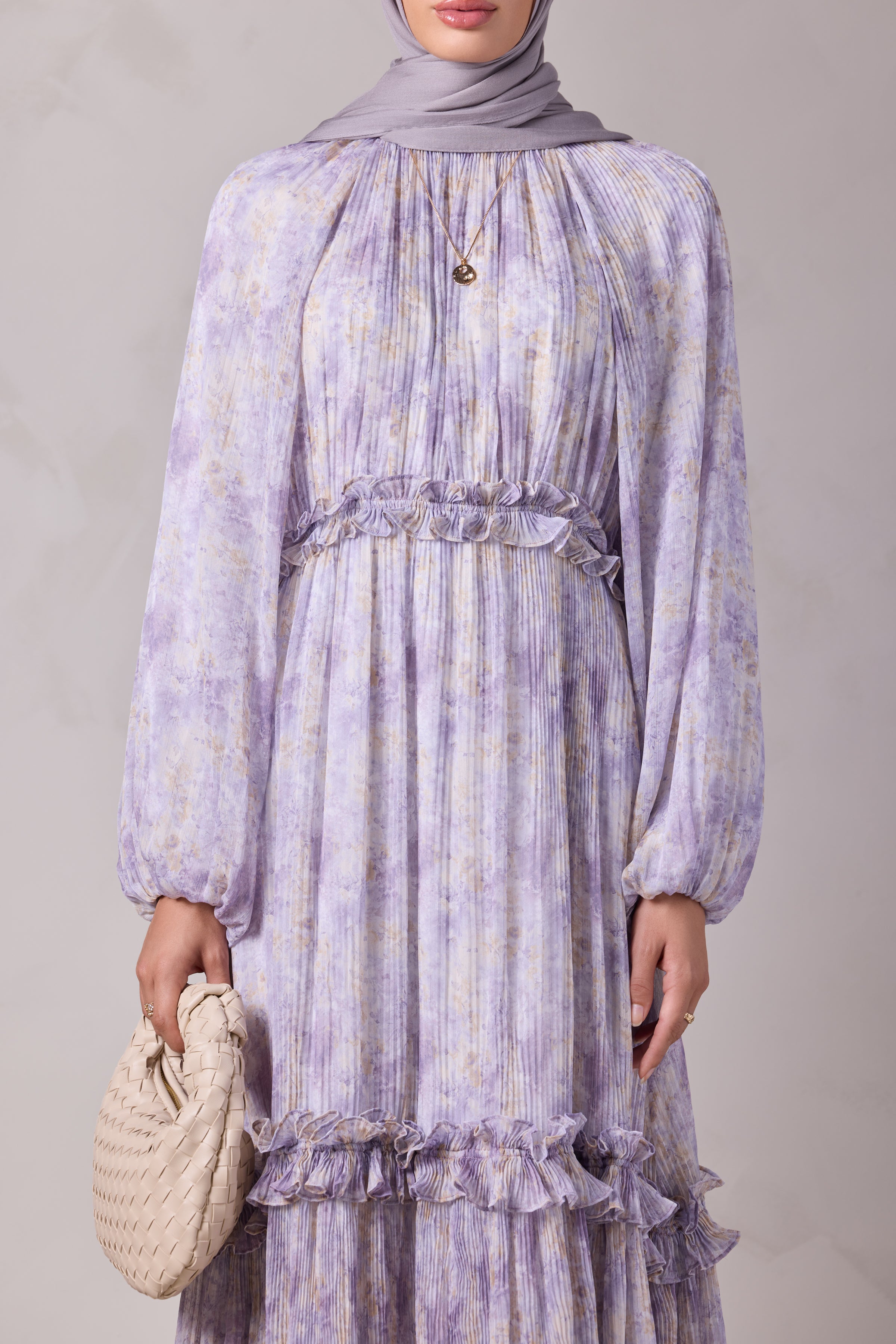 Aiza Pleated Dress - Khuzama Mist