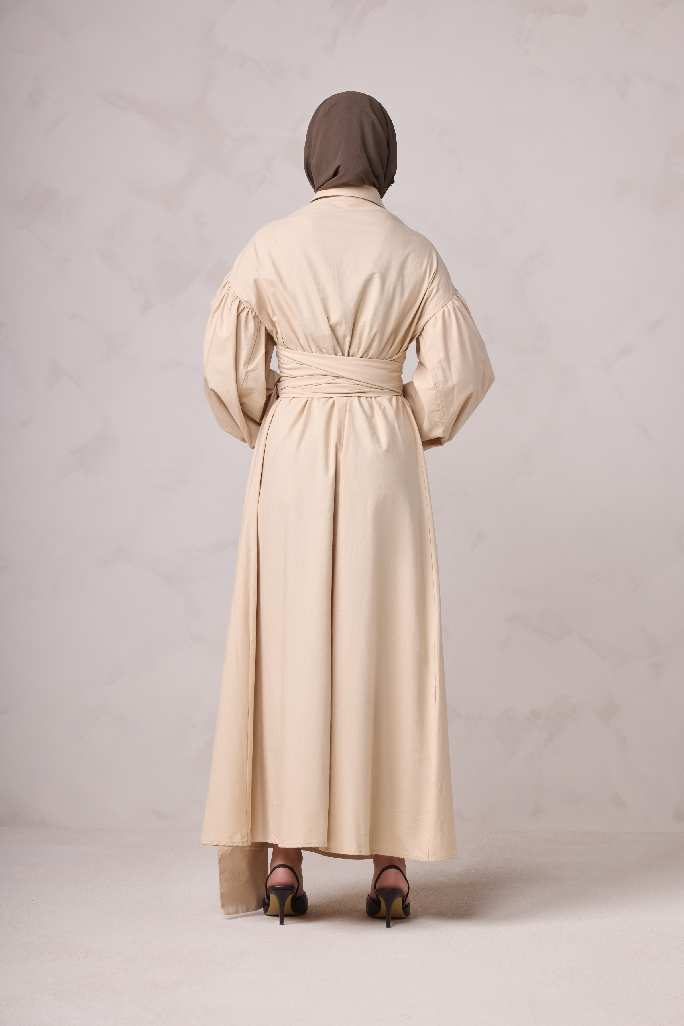 Rahma Tie Wrap Dress - Sand