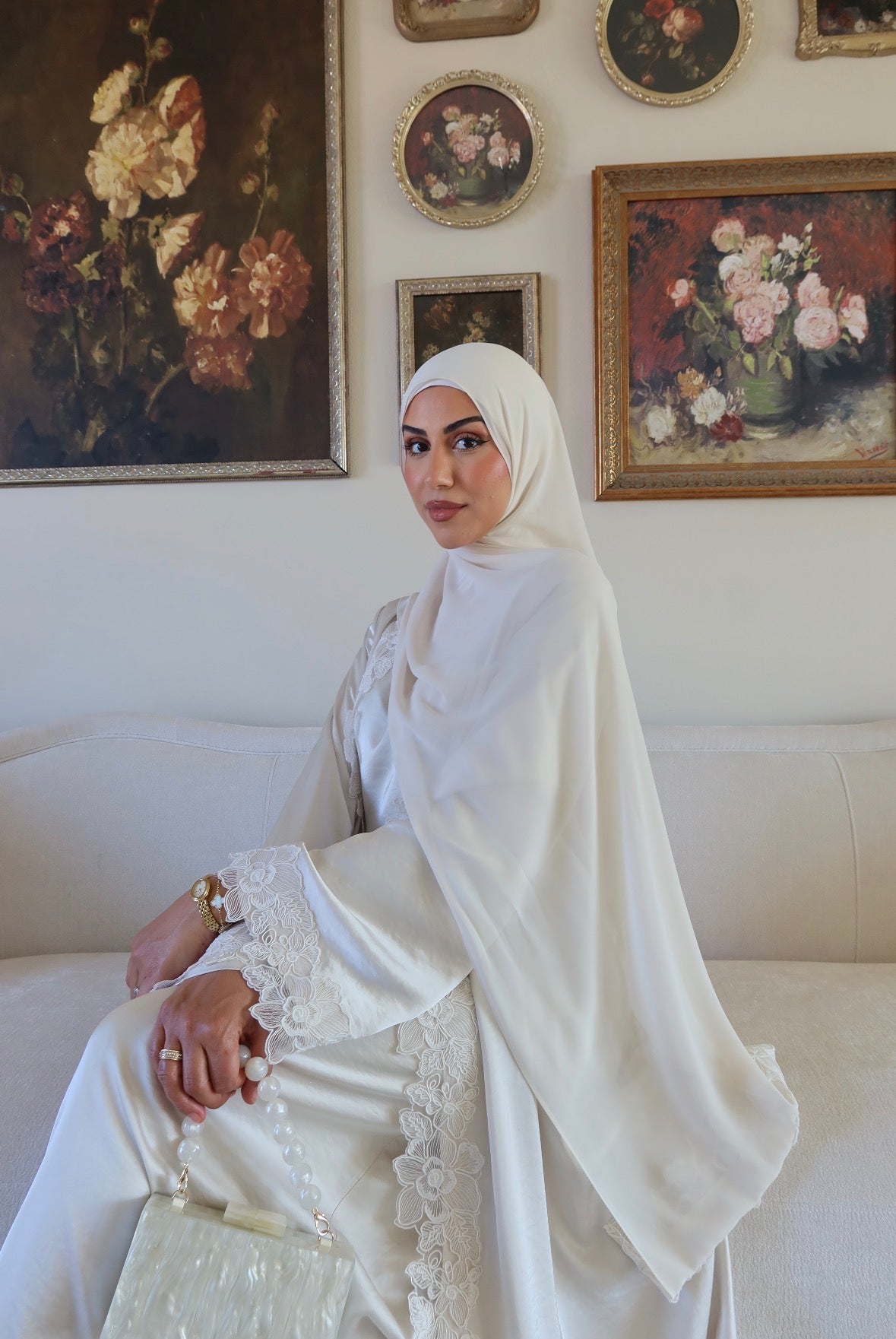 Amani Lace Trim Abaya & Hijab Set