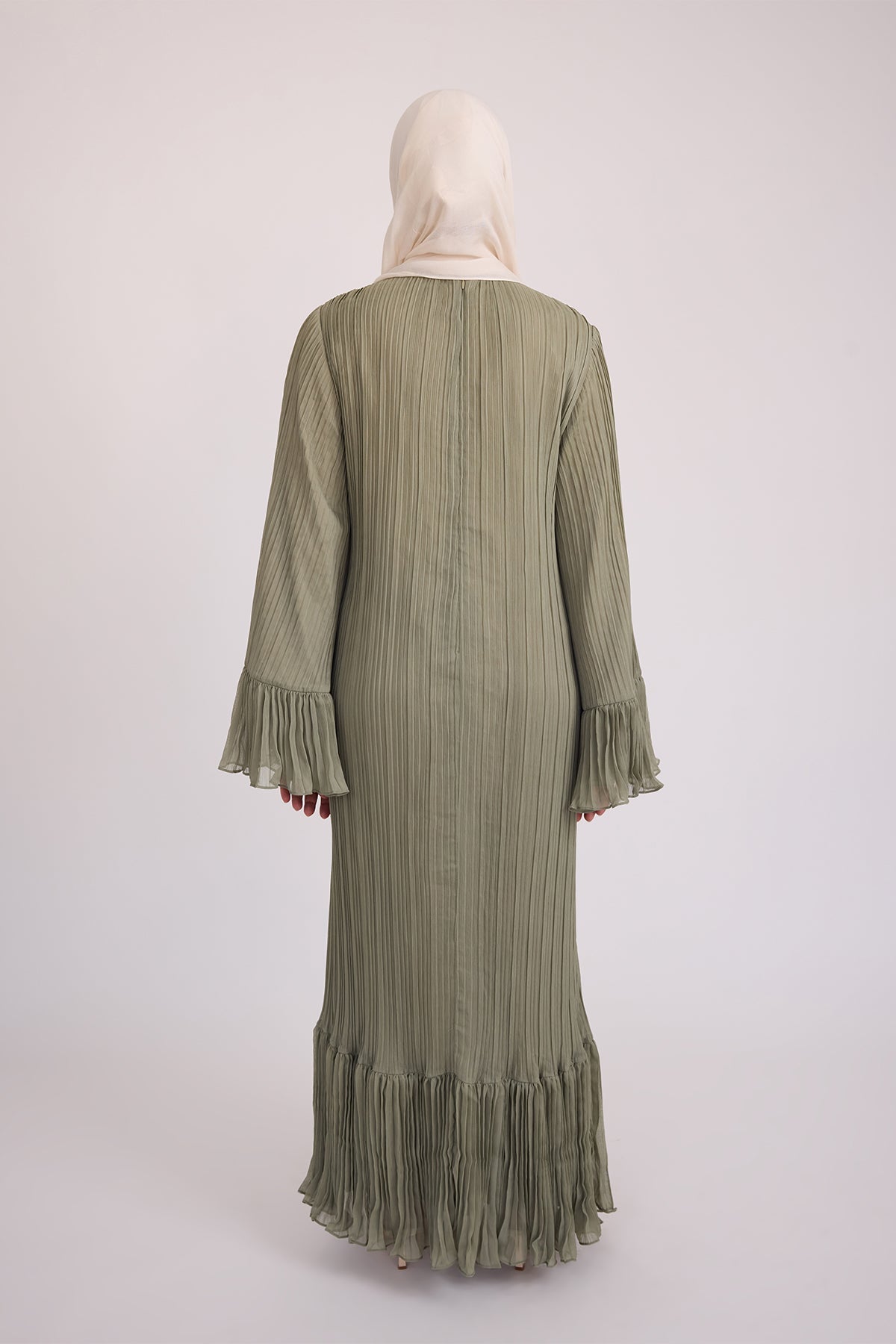 Camille Pleated Maxi Dress - Olive