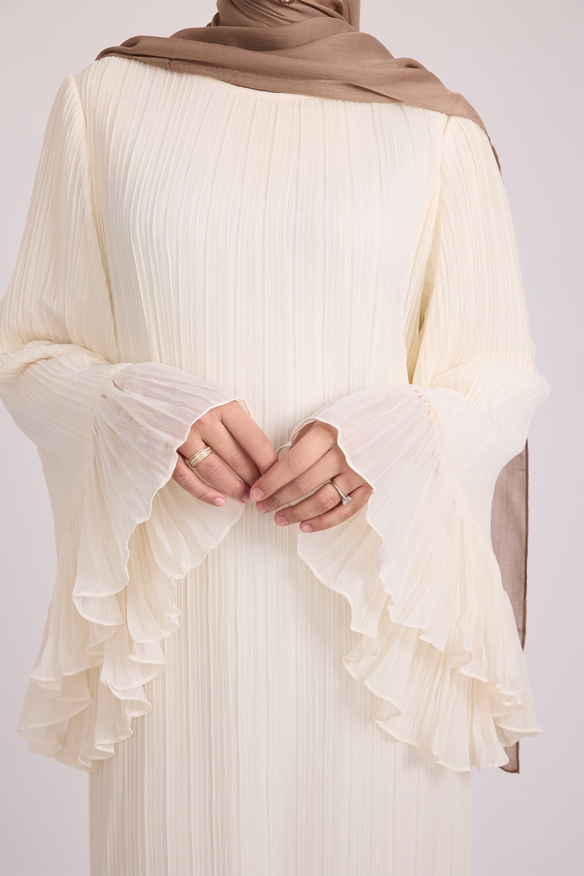 Camille Pleated Maxi Dress - Off White