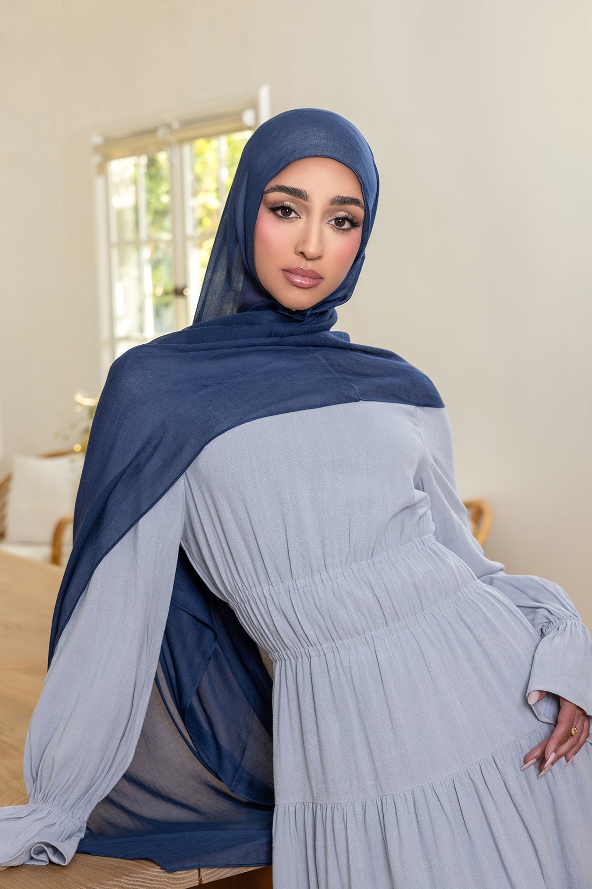 Essential Modal Hijab - Navy - Zahraa The Label Essential Modal Hijab - Navy - Zahraa The Label