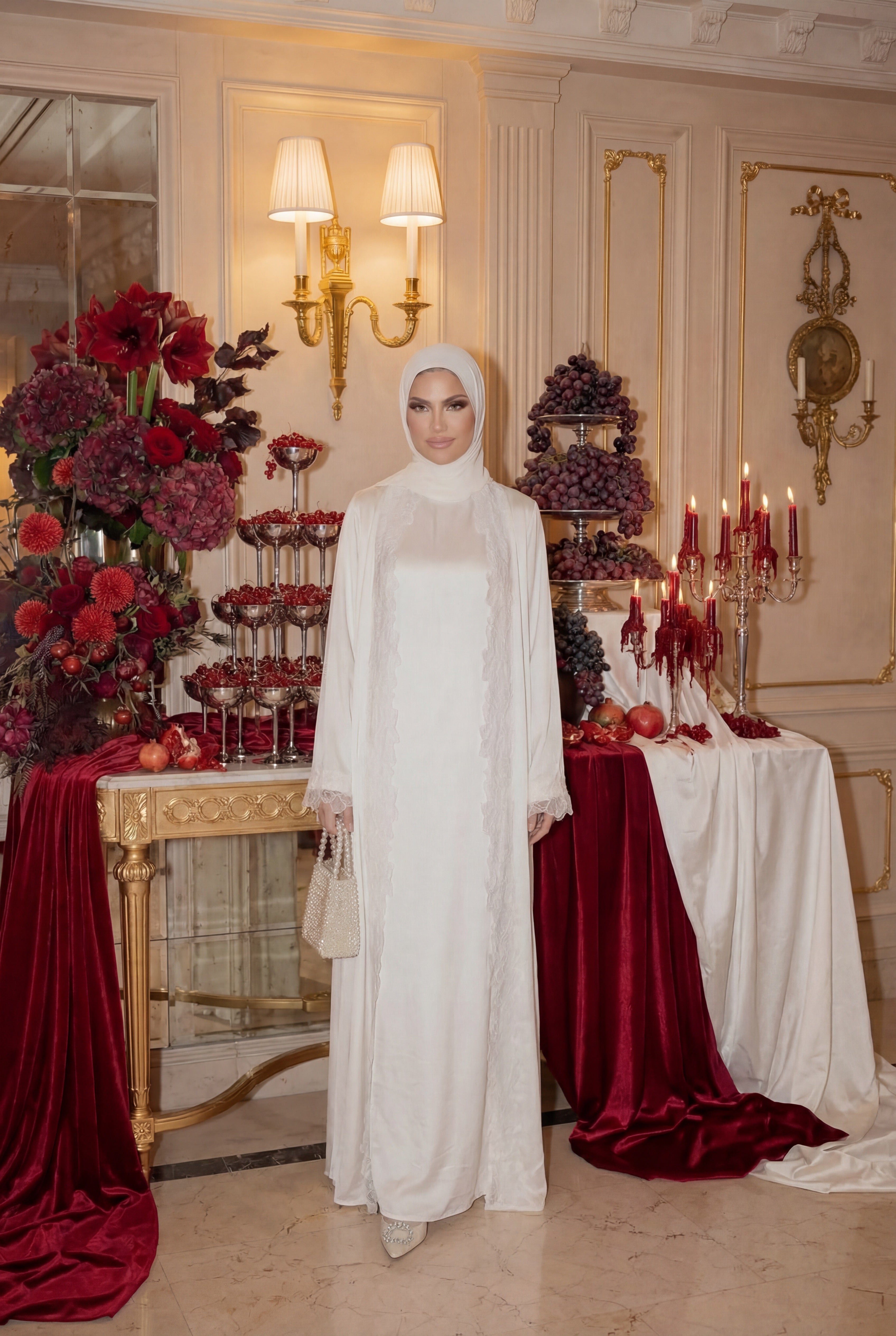 Amani Lace Trim Abaya & Hijab Set