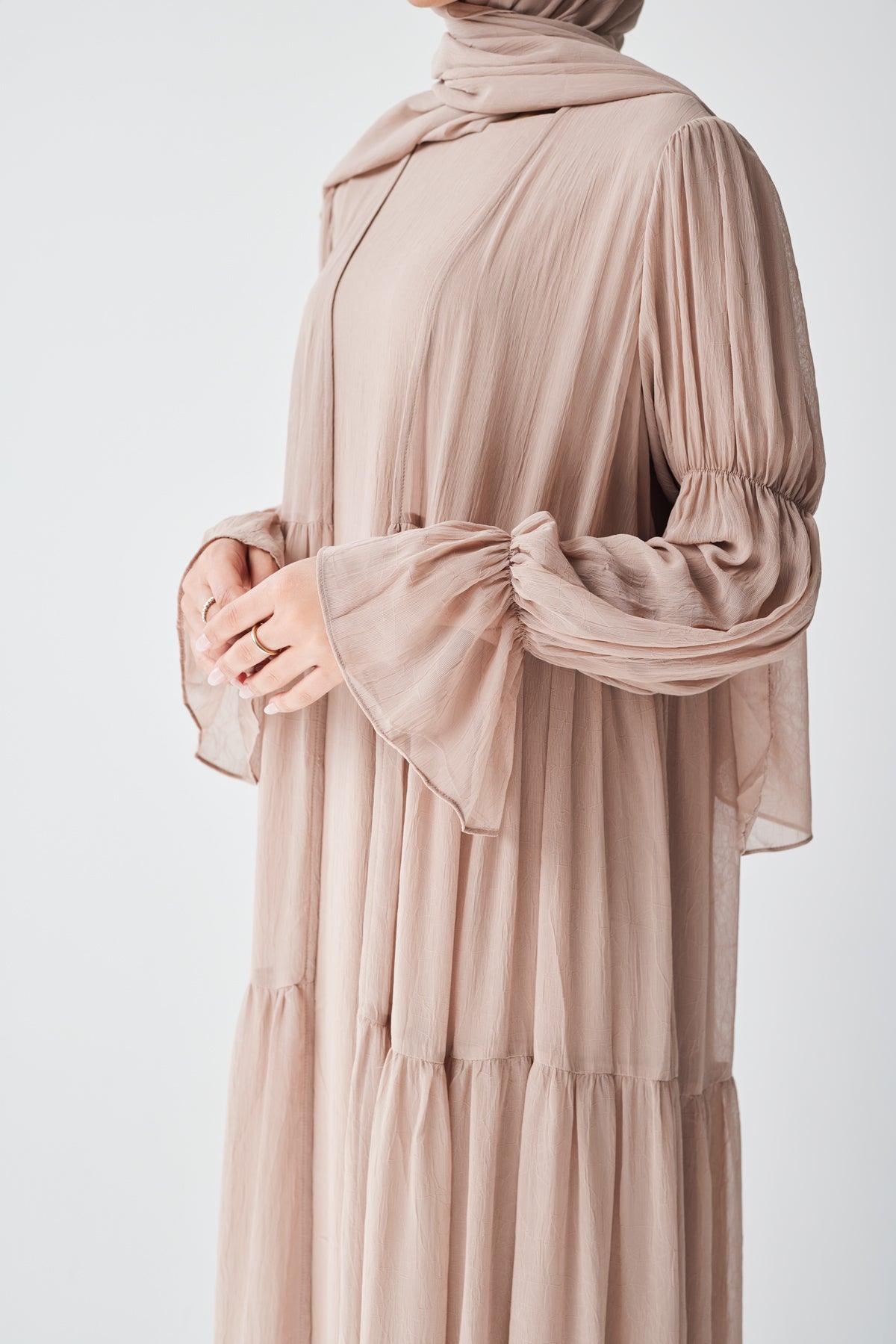 Bohemian Abaya Set - Sand