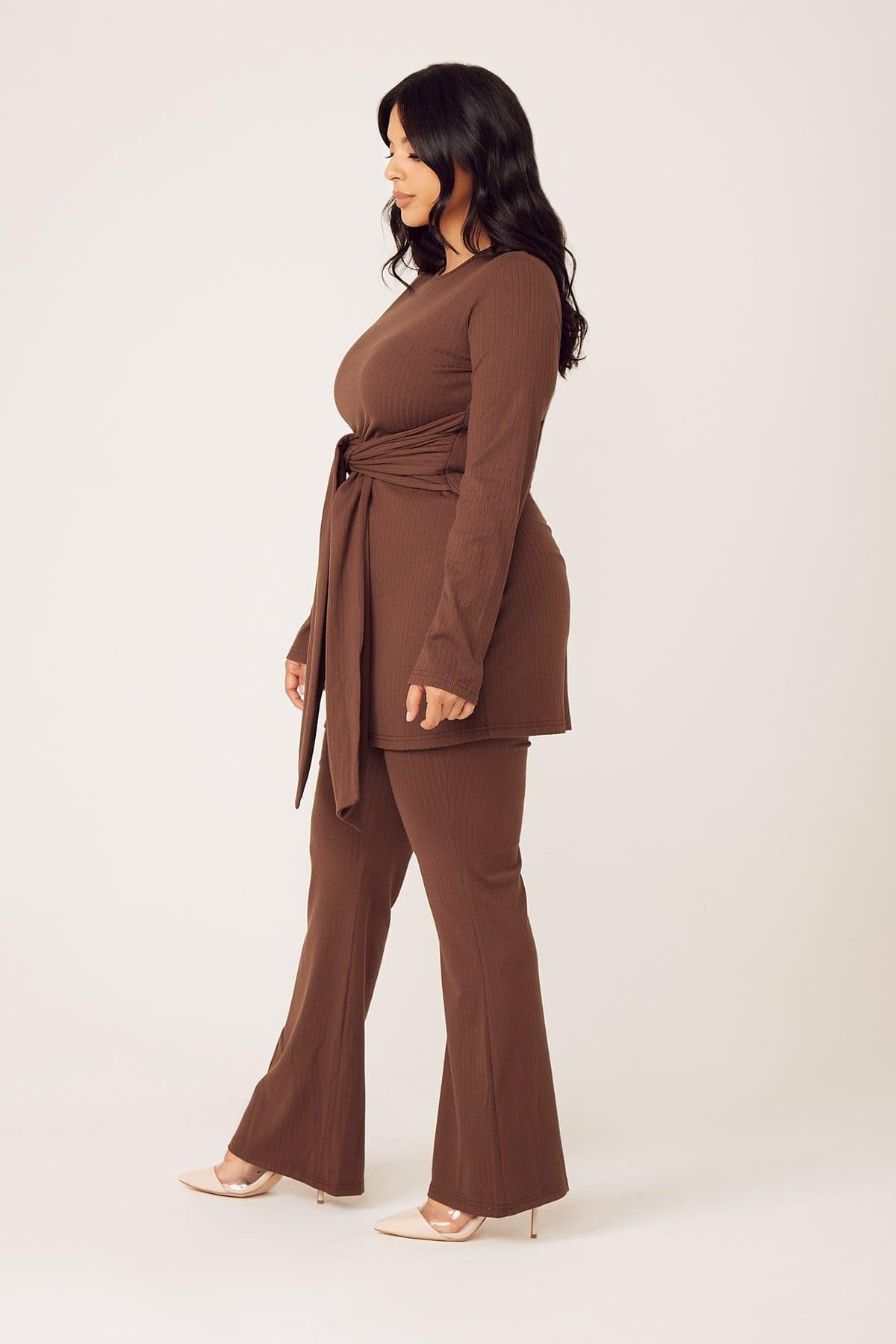 Amara Two Piece Matching Set- Mocha - Zahraa The Label