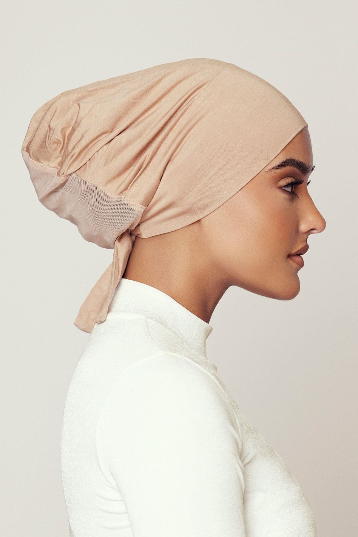 Aria Mesh Tie Back Undercap- Caramel - Zahraa The Label