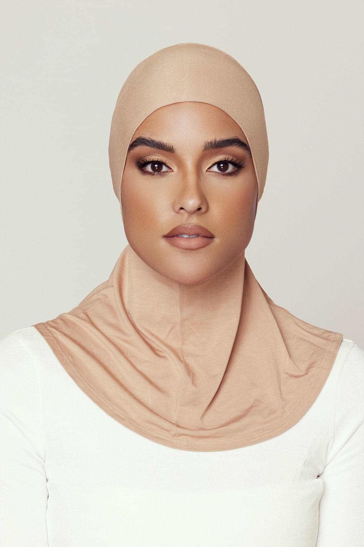Lila Neck Cover Hijab-Caramel - Zahraa The Label
