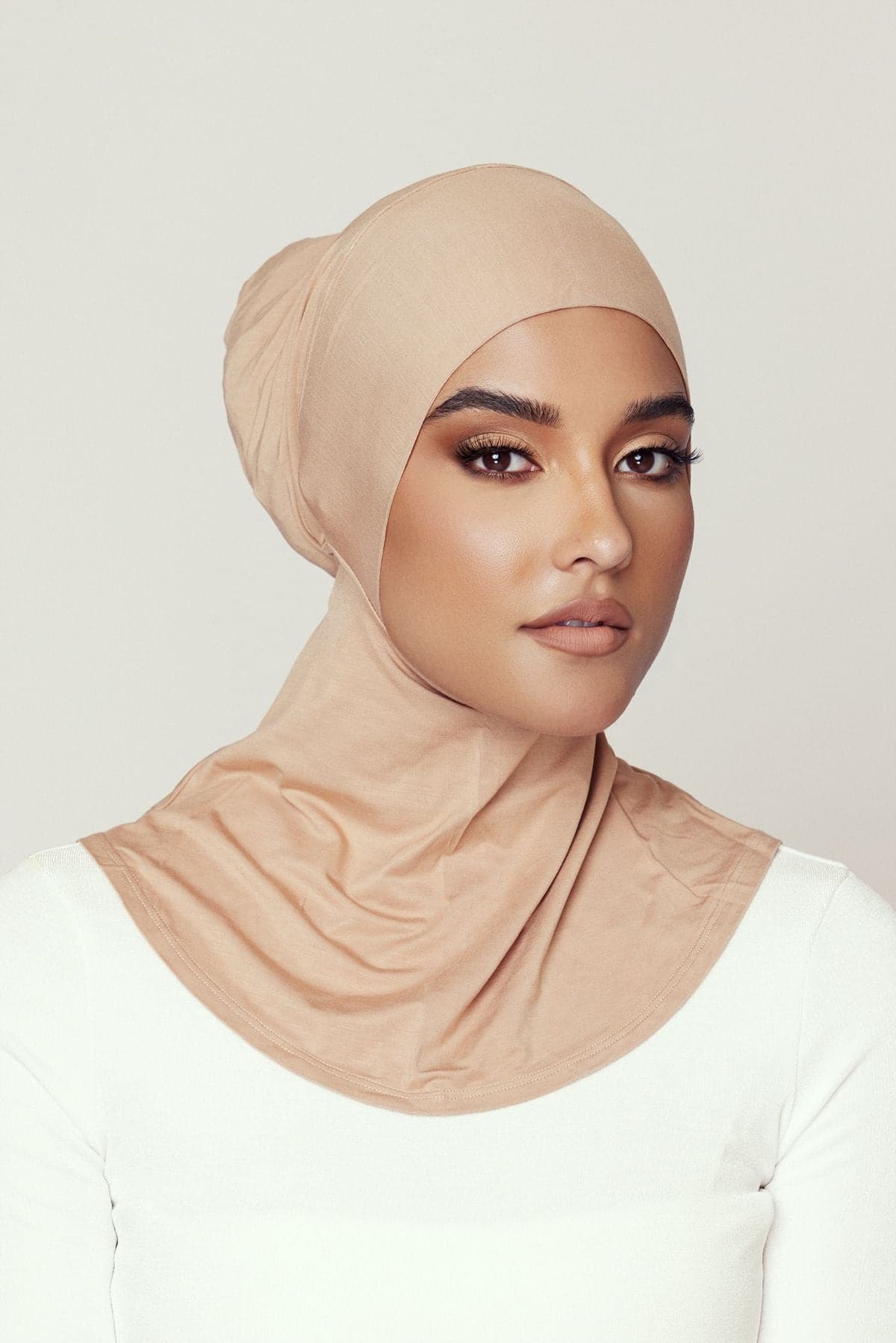 Lila Neck Cover Hijab-Caramel - Zahraa The Label