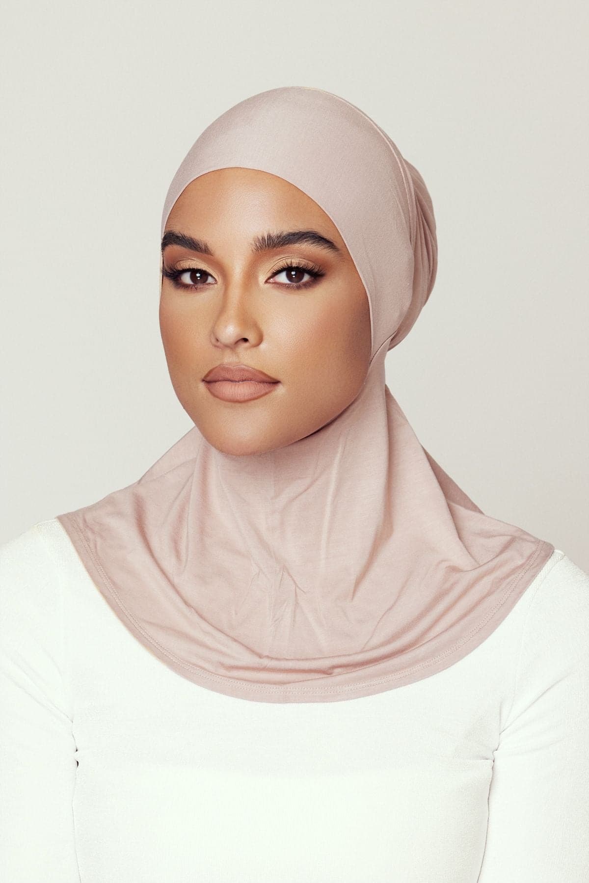 Lila Neck Cover Hijab-Latte - Zahraa The Label
