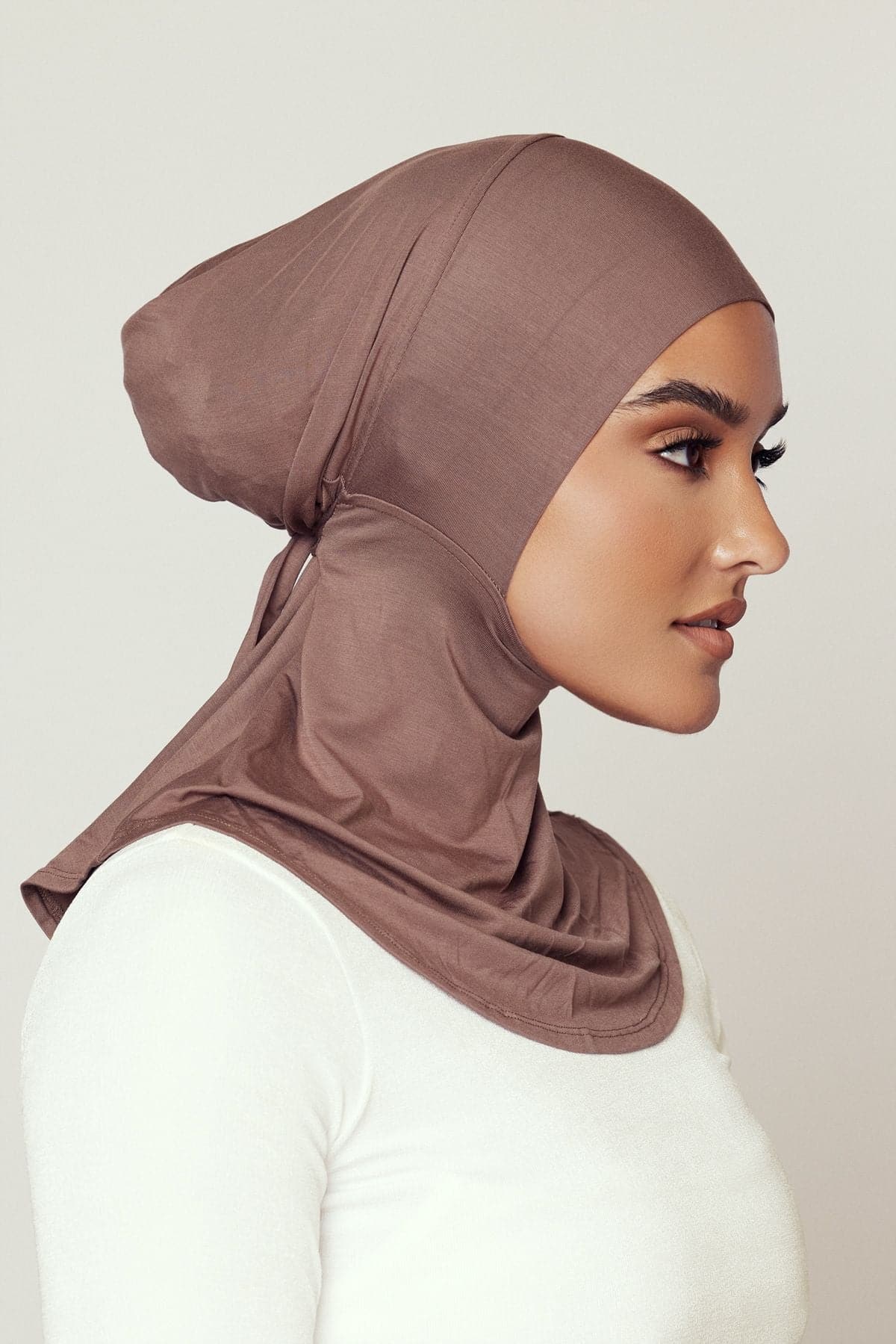 Lila Neck Cover Hijab- Walnut - Zahraa The Label