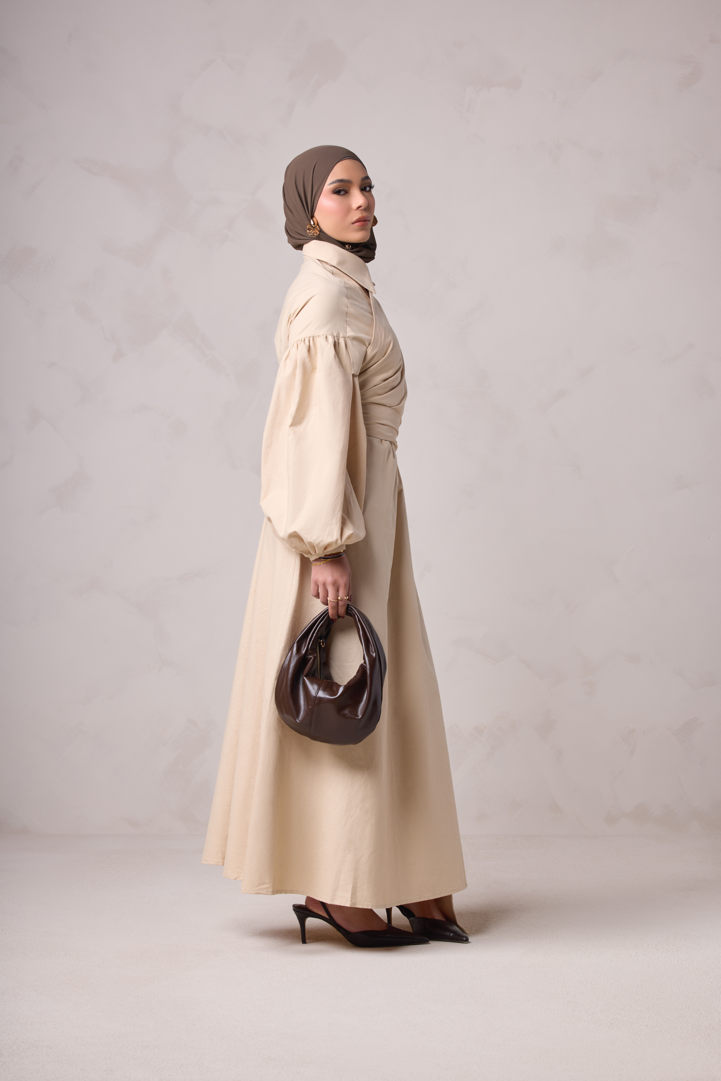 Rahma Tie Wrap Dress - Sand