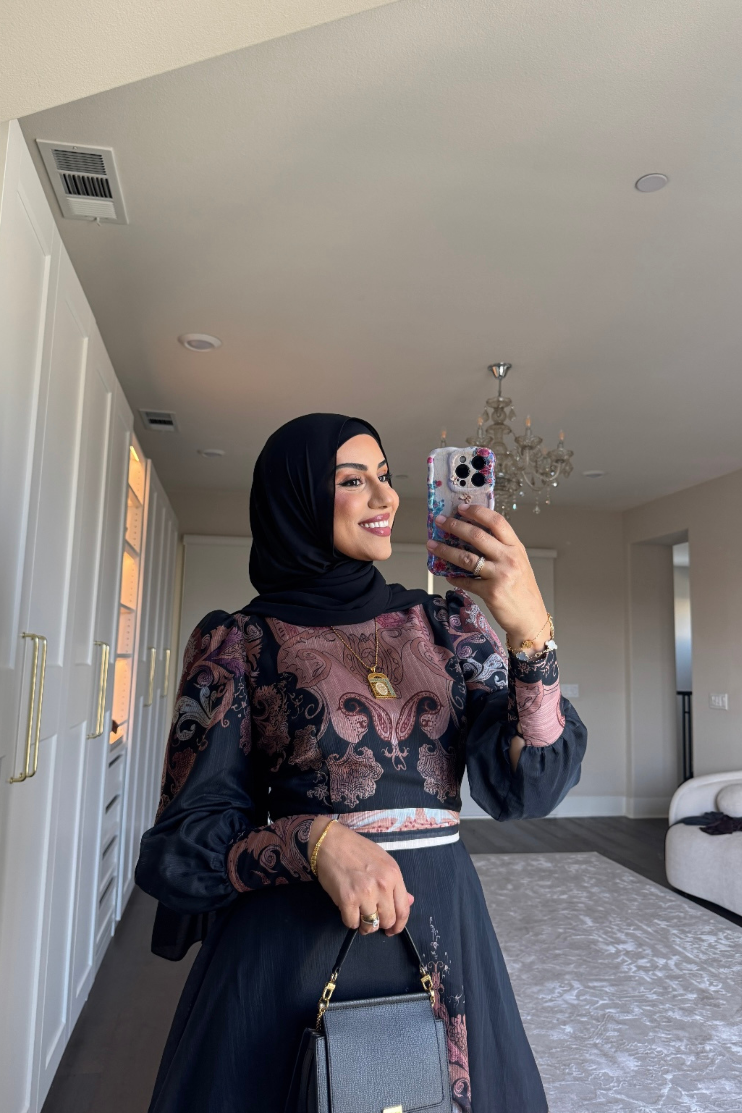 Reyana Paisley Long Sleeve Maxi Dress