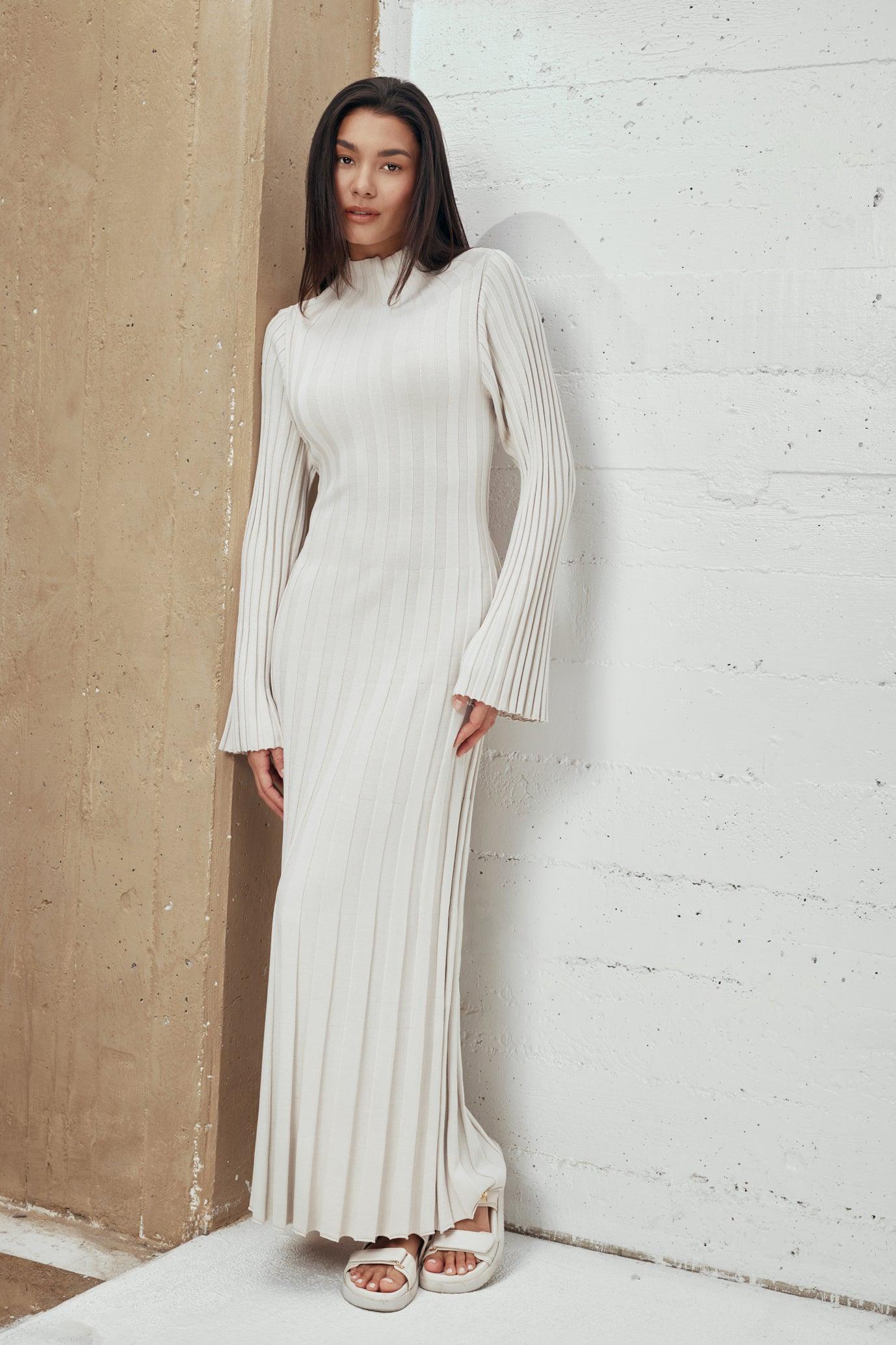 Remi Ribbed Knit Long Sleeve Maxi Dress