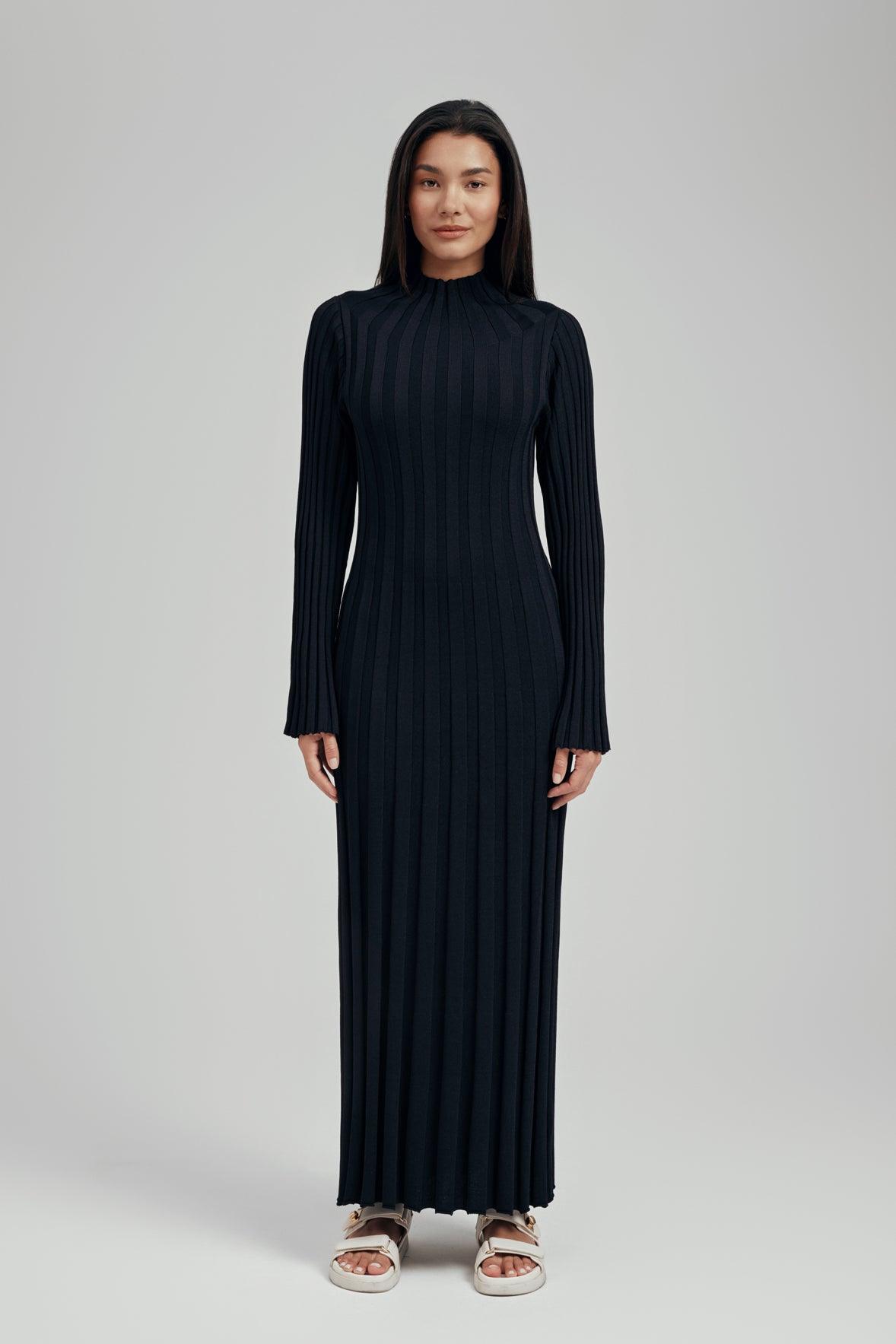 Remi Ribbed Knit Long Sleeve Maxi Dress