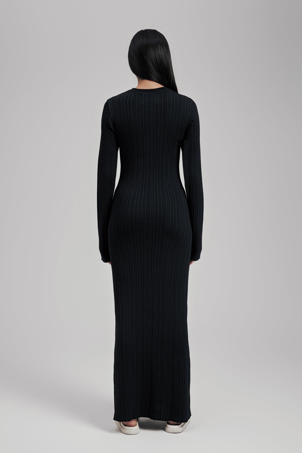 Ezra Long Sleeve Ribbed Knit Maxi Dress