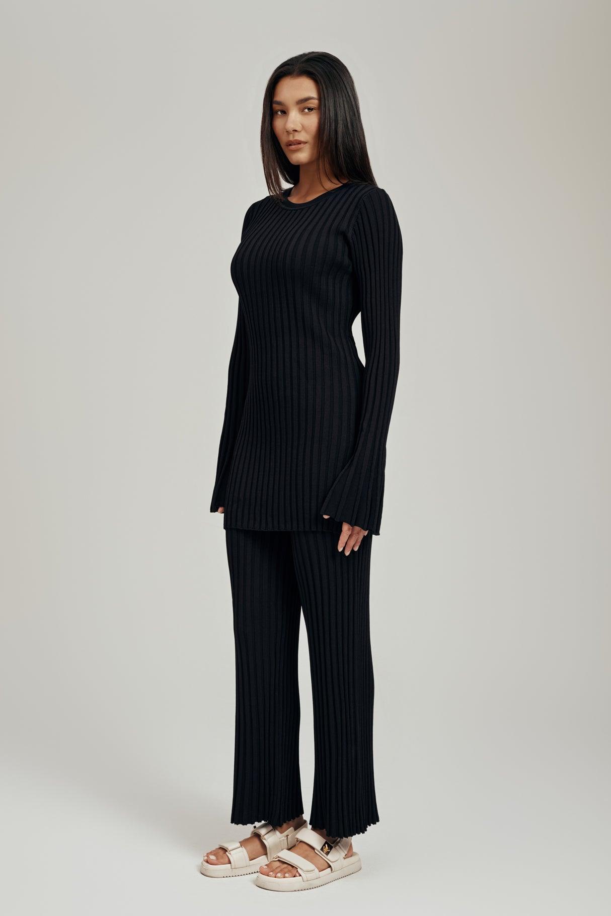 Luna Ribbed Knit Wide Leg Pant