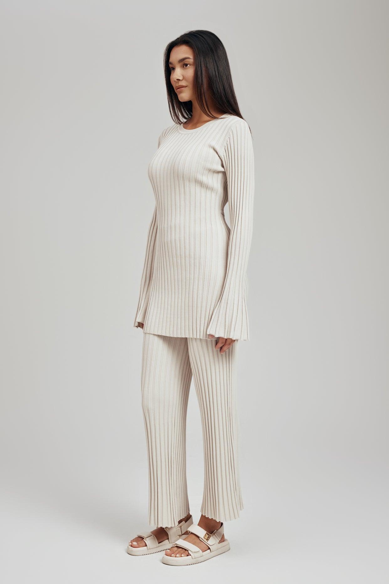 Luna Ribbed Knit Wide Leg Pant