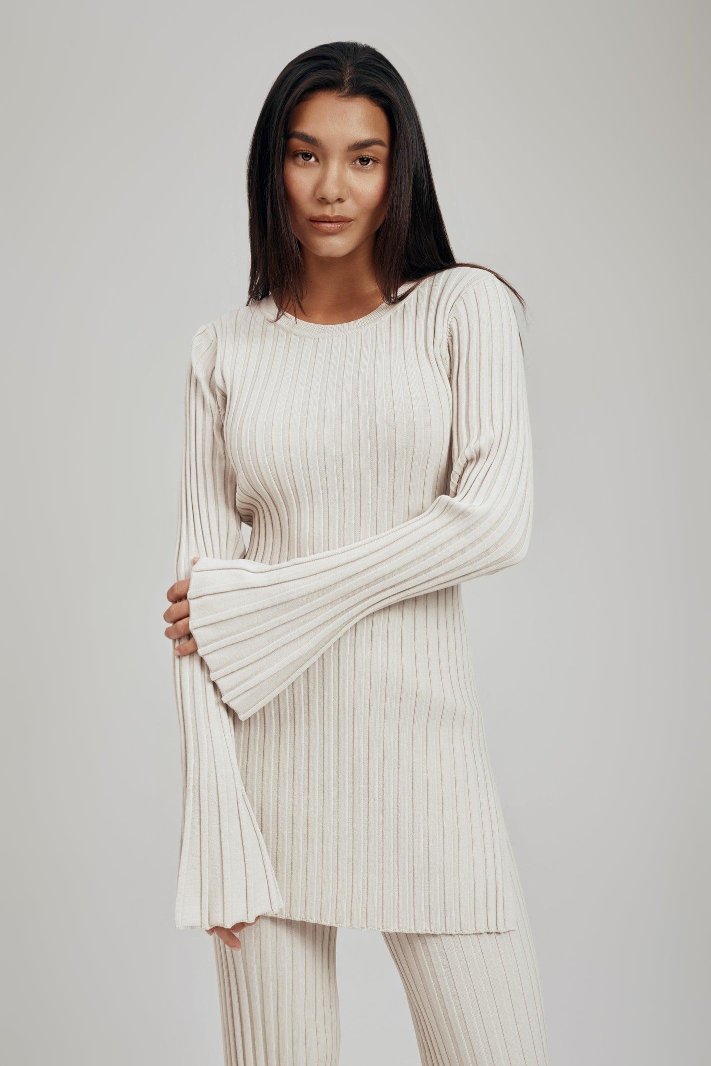 Luna Ribbed Knit Slit Top