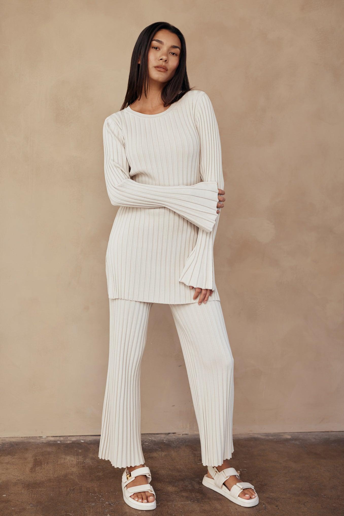 Luna Ribbed Knit Slit Top