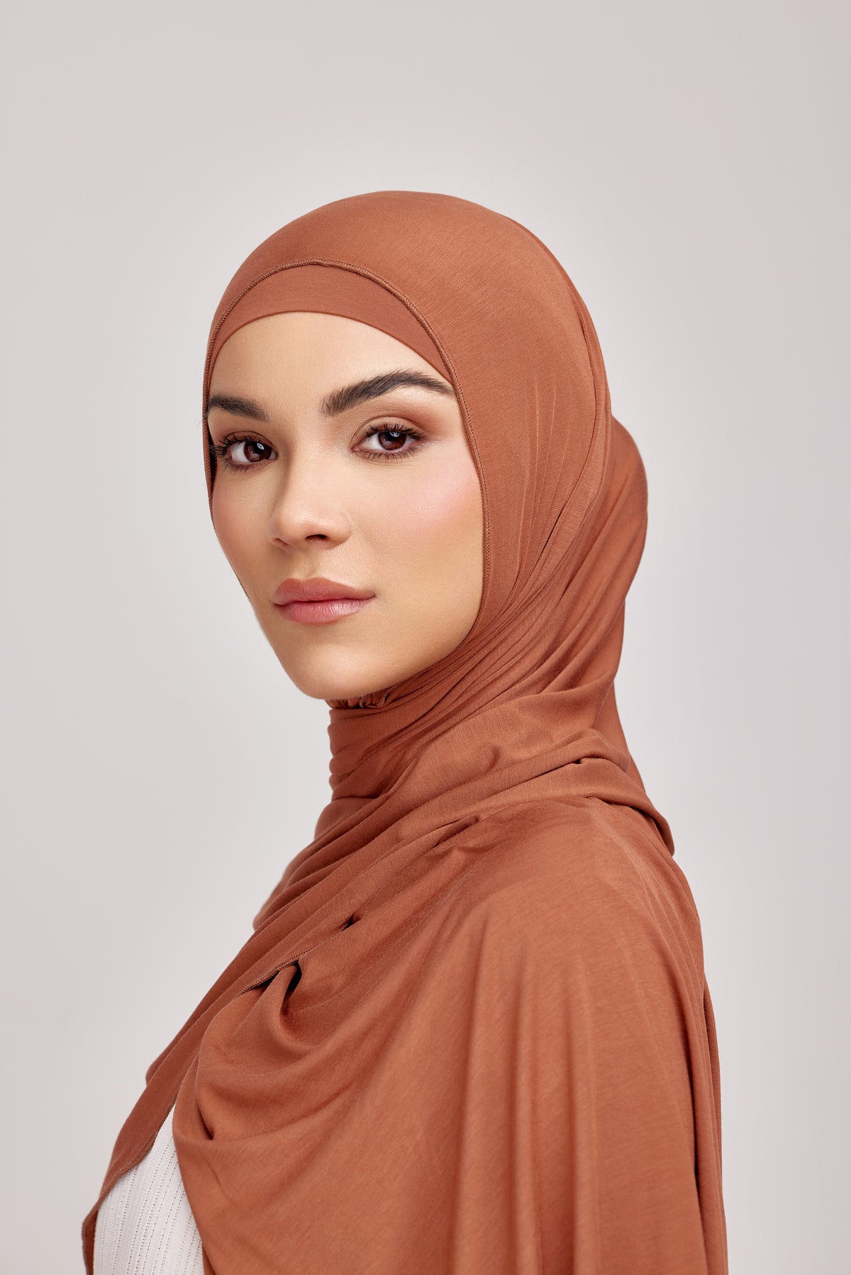 OEKO-TEX™ Bamboo Jersey Hijab Set - Burnt Ochre